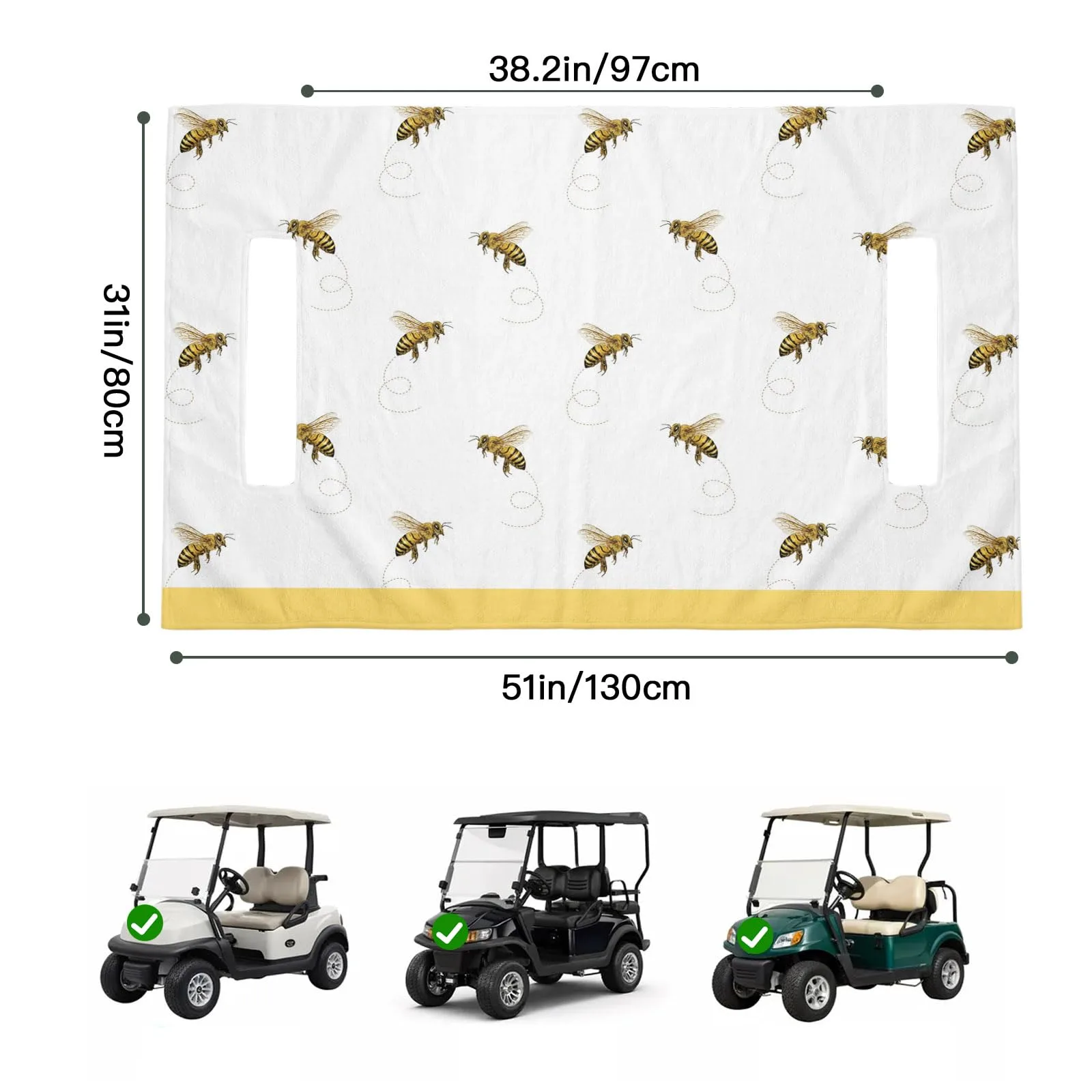 Trosturdspn Golf Cart Seat Towel Blanket, 51 x 31 in image 2
