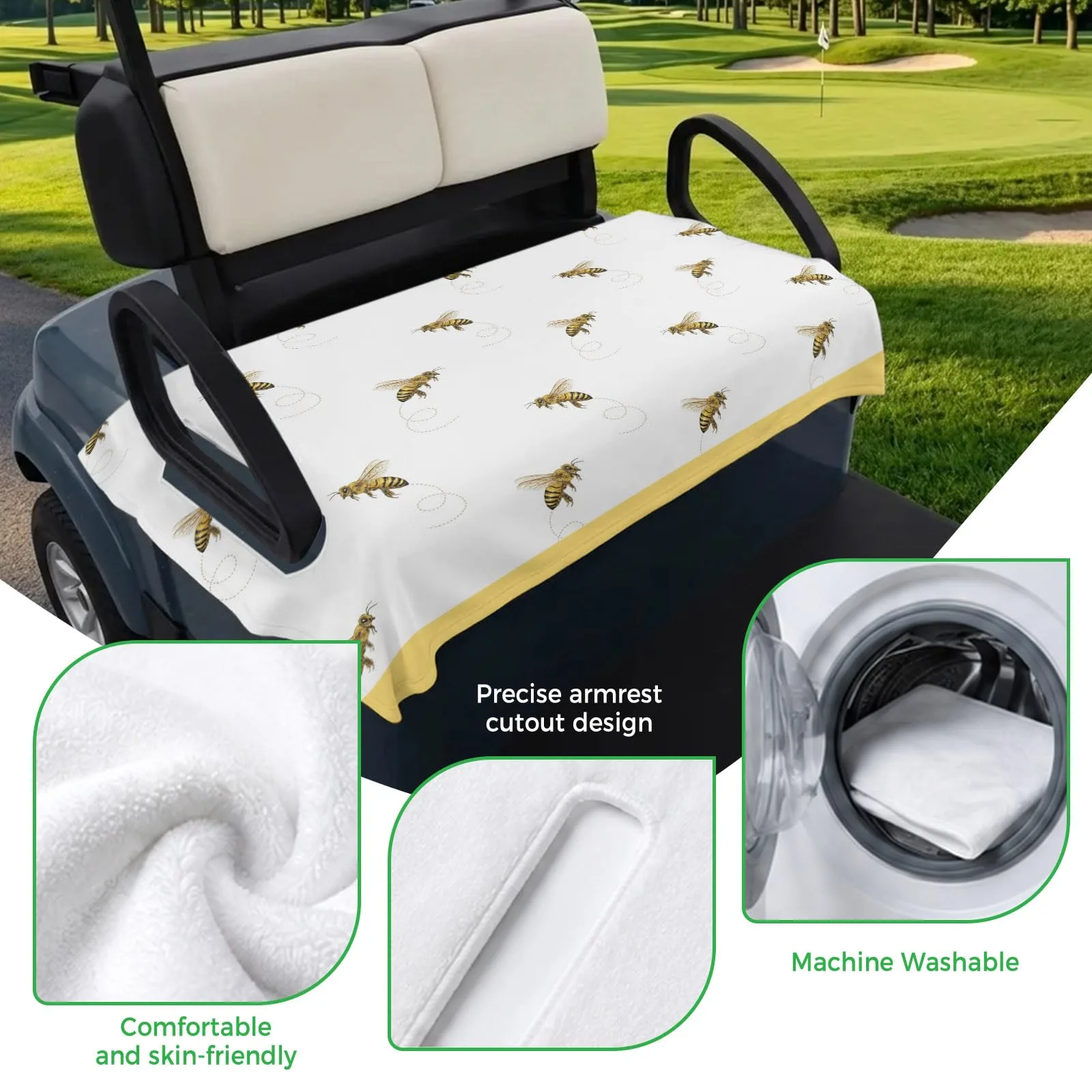 Trosturdspn Golf Cart Seat Towel Blanket, 51 x 31 in image 3