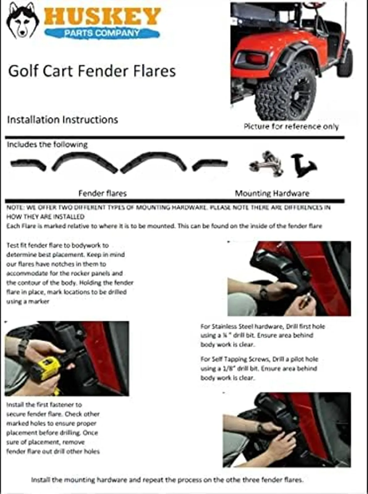 Huskey Fender Flares for E-Z-GO RXV 2008-2015 image 4