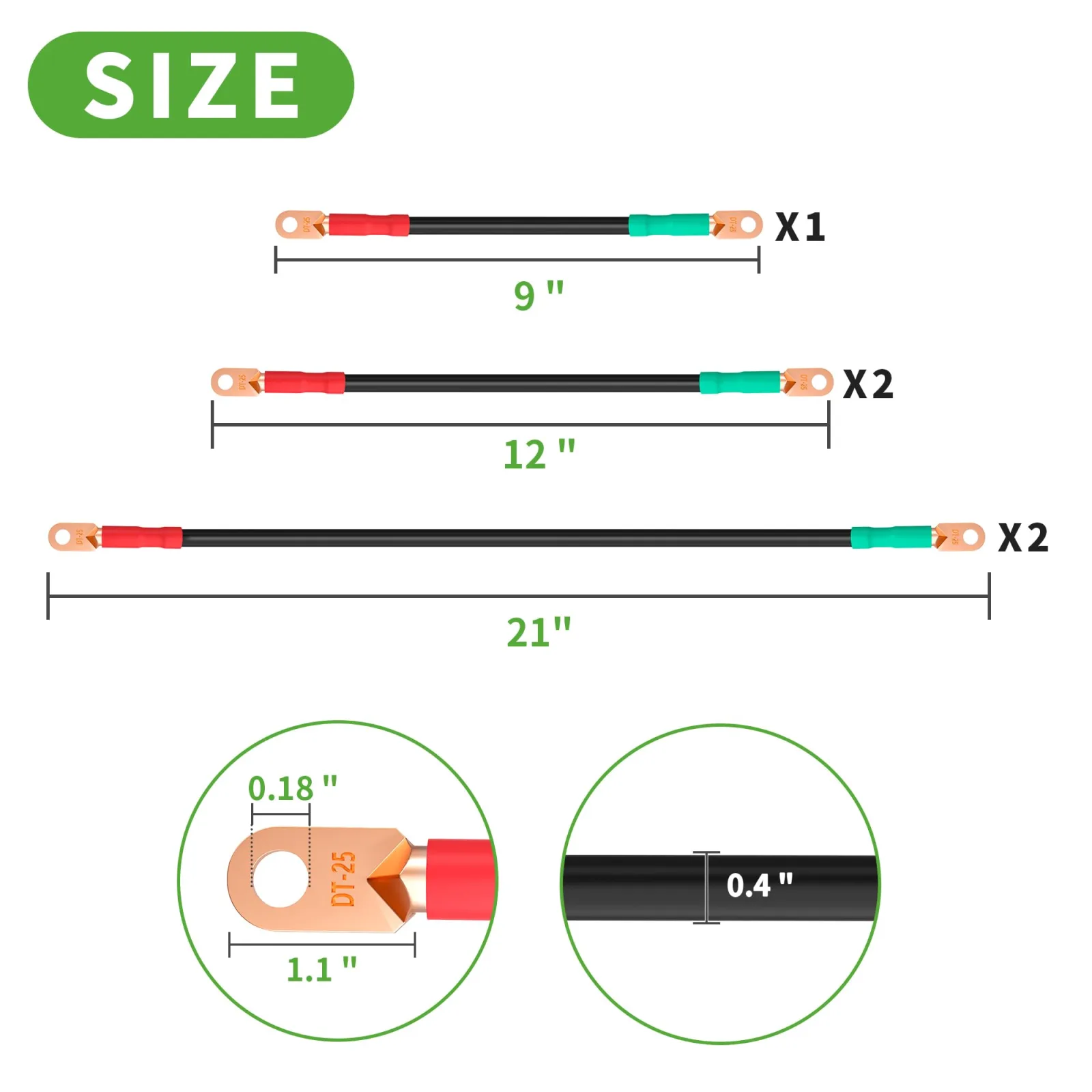 10L0L Battery Cable Kit for E-Z-GO TXT and Club Car Precedent image 2