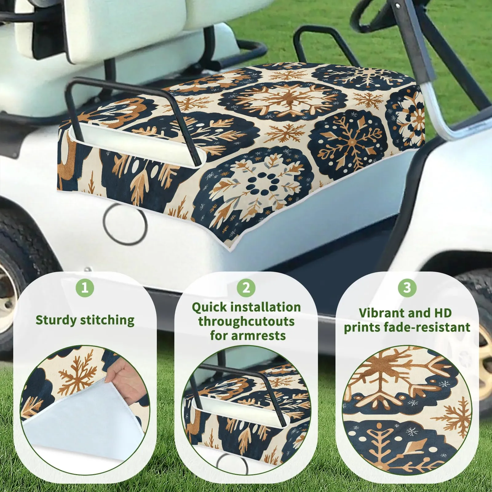 Tiveruda Golf Cart Seat Cover for Double Seats, 51 x 31 in image 3