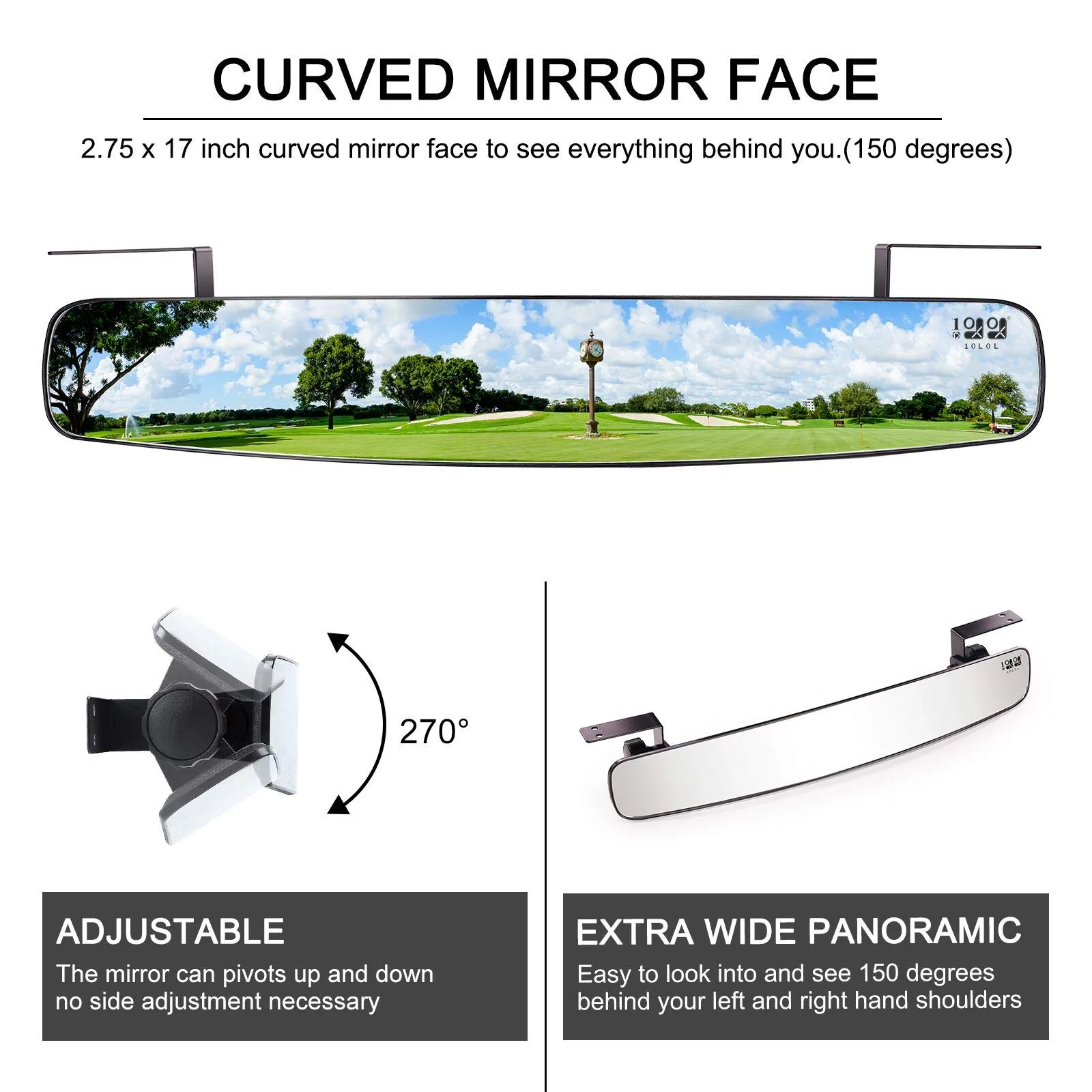 10L0L E002-F28 Golf Cart Side and Rear Mirror Kit image 3