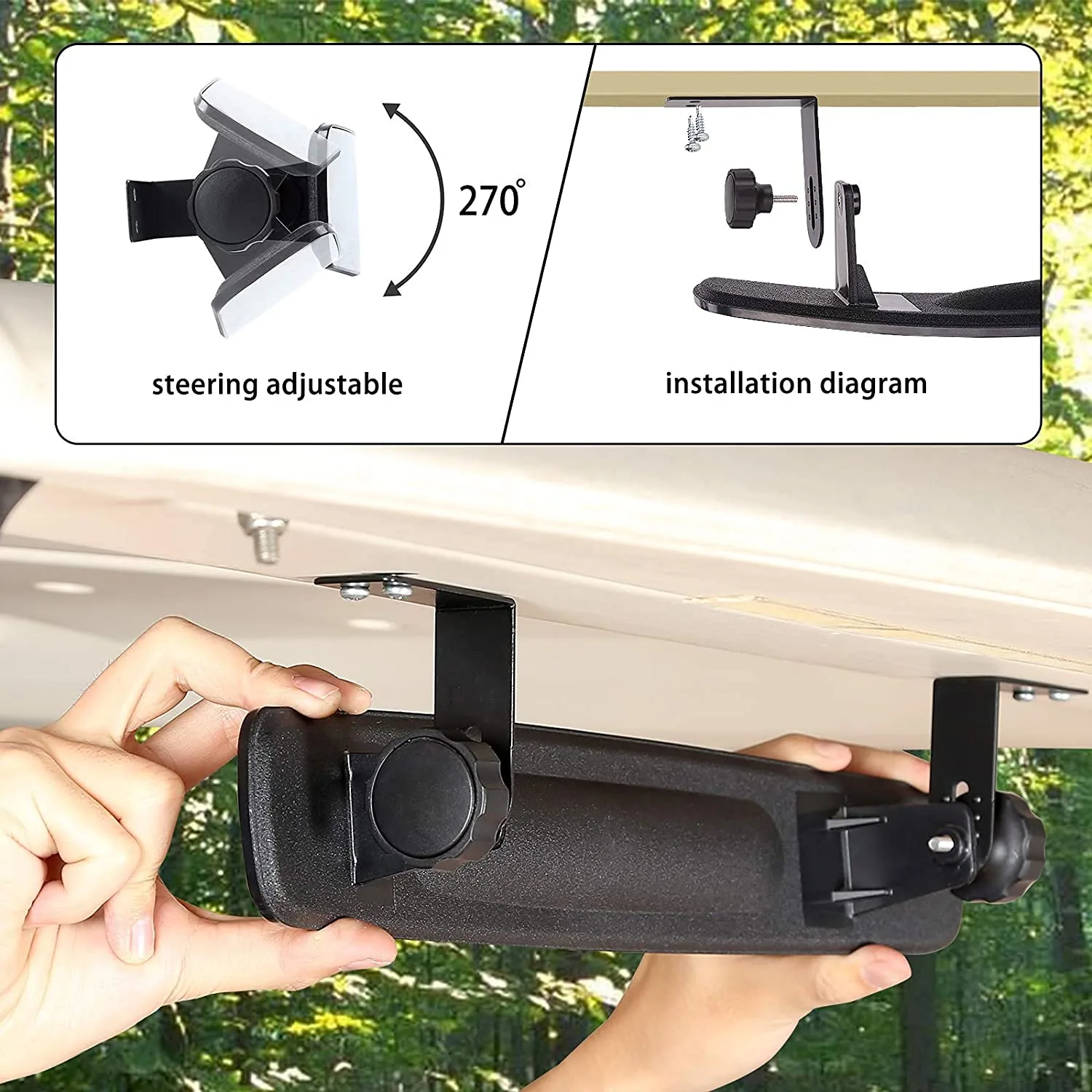 10L0L E002-F28 Golf Cart Side and Rear Mirror Kit image 4