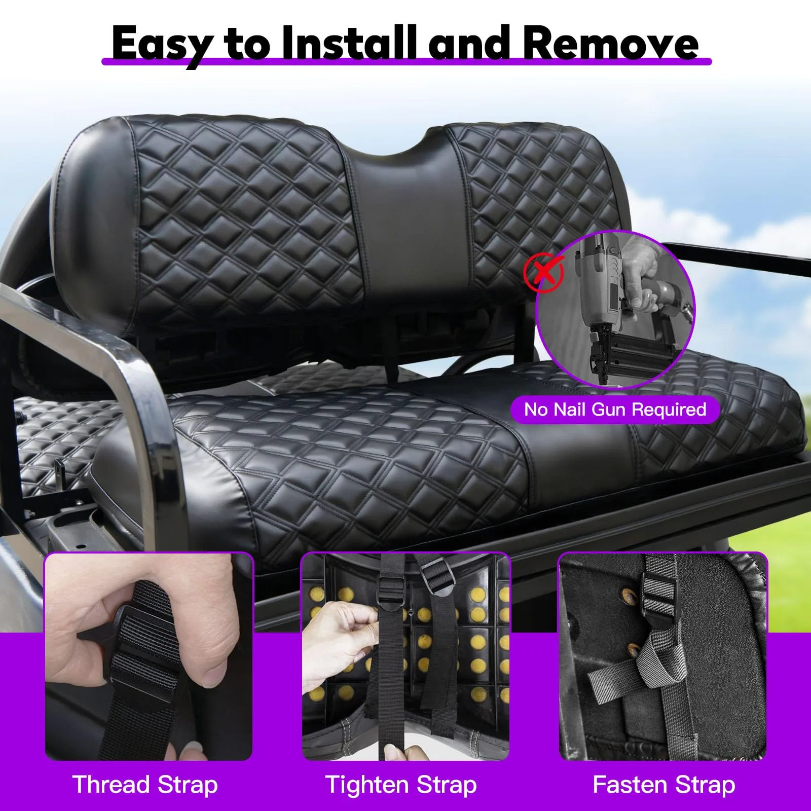 PZWLI Seat Covers for Yamaha G29/Drive2 - PZW-012BB image 2