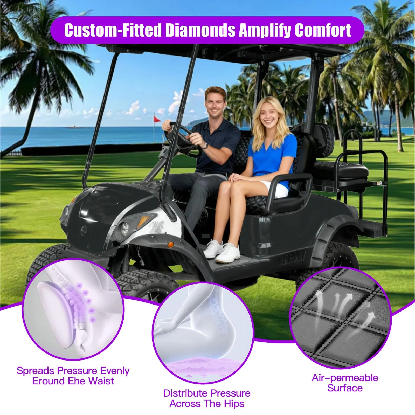 PZWLI Seat Covers for Yamaha G29/Drive2 - PZW-012BB image 3