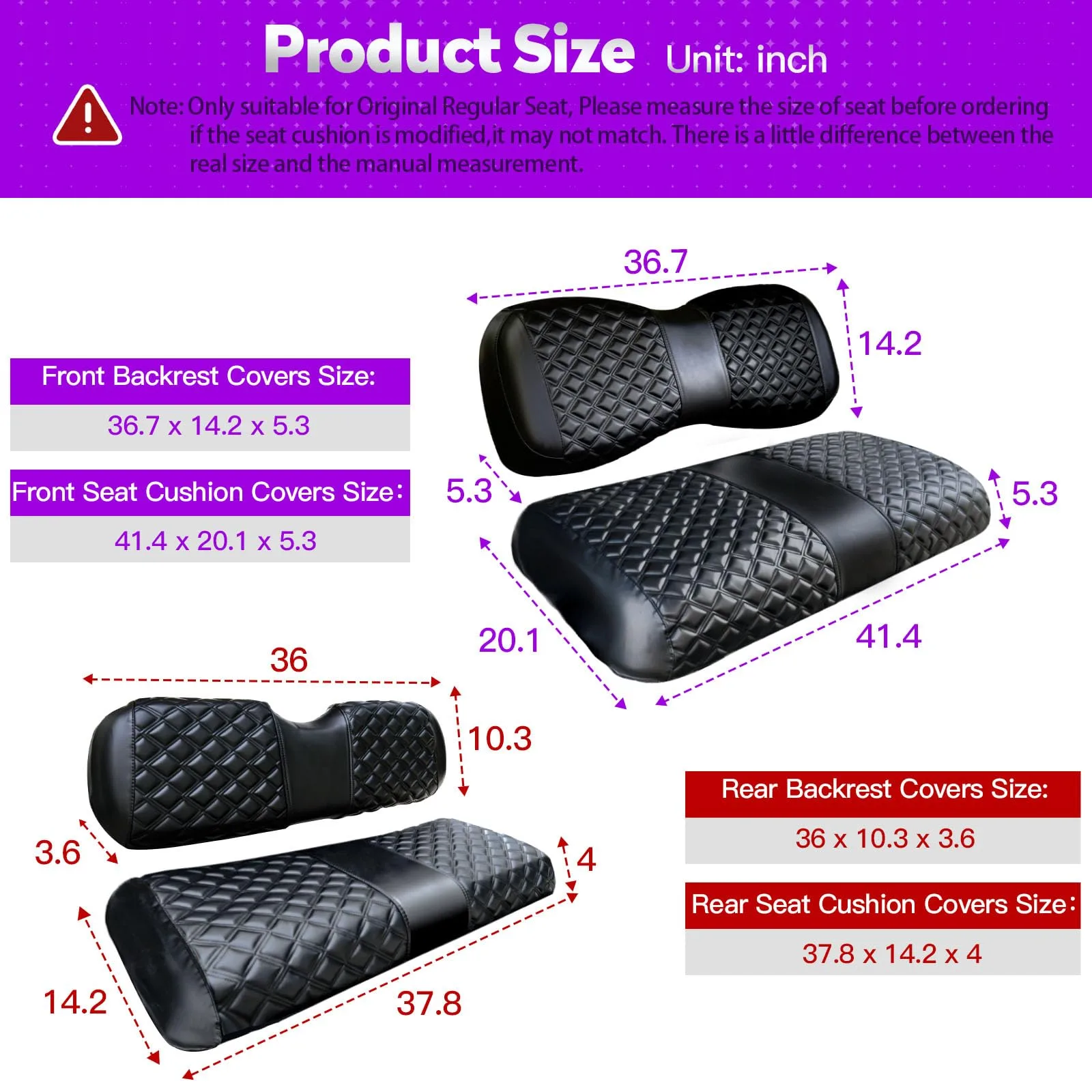 PZWLI Seat Covers for Yamaha G29/Drive2 - PZW-012BB image 4