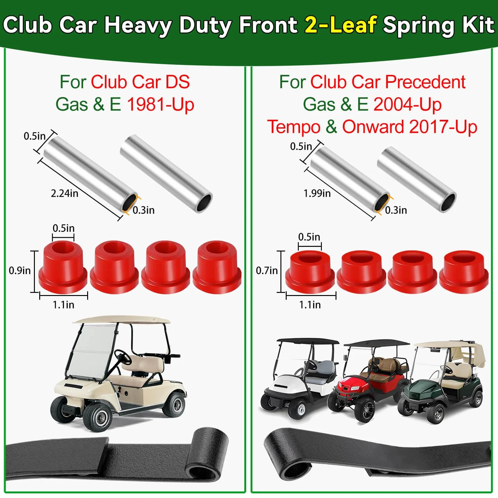 Cartalia Front Leaf Spring Kit for Club Car Golf Carts image 2