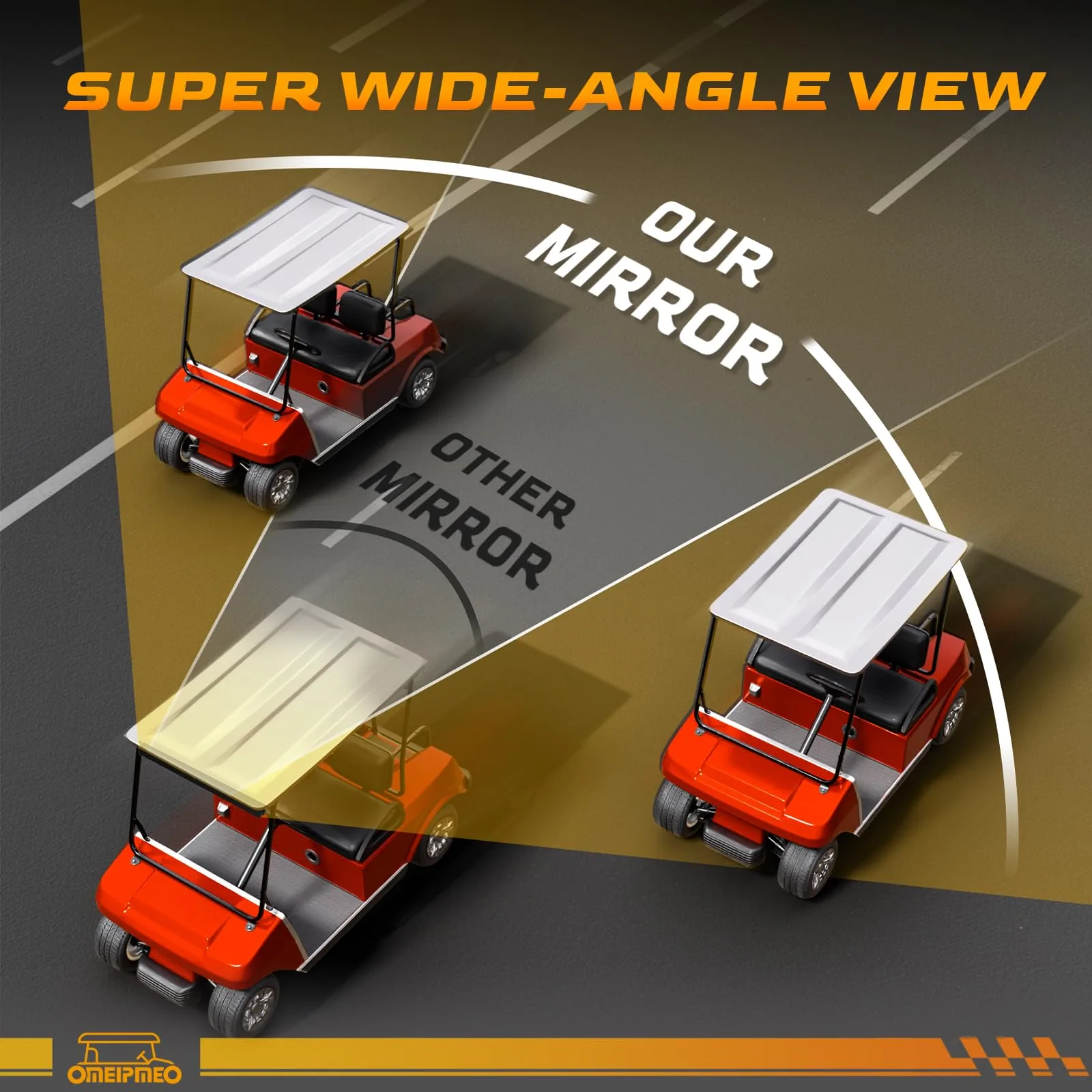 OMEIPMEO 4-Panel Golf Cart Rear View Mirror image 3