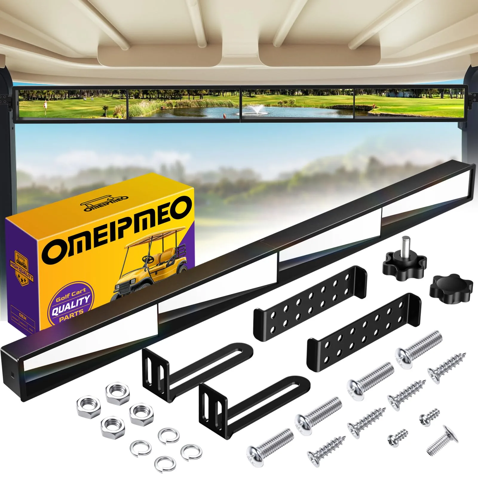 OMEIPMEO 4-Panel Golf Cart Rear View Mirror