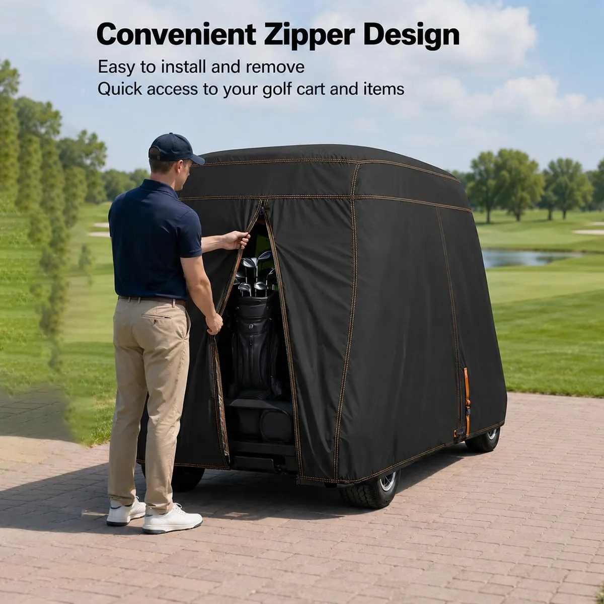 YNCTCWX Cover for Denago EV Nomad XL 4-Seater Golf Cart image 3