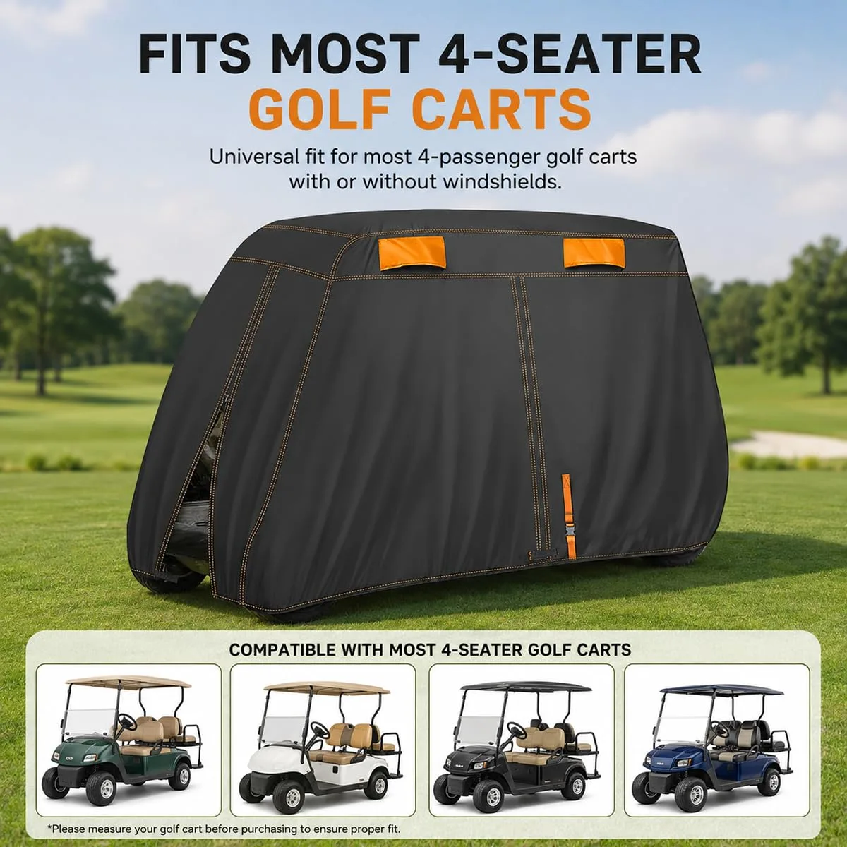 YNCTCWX Cover for Denago EV Nomad XL 4-Seater Golf Cart image 4