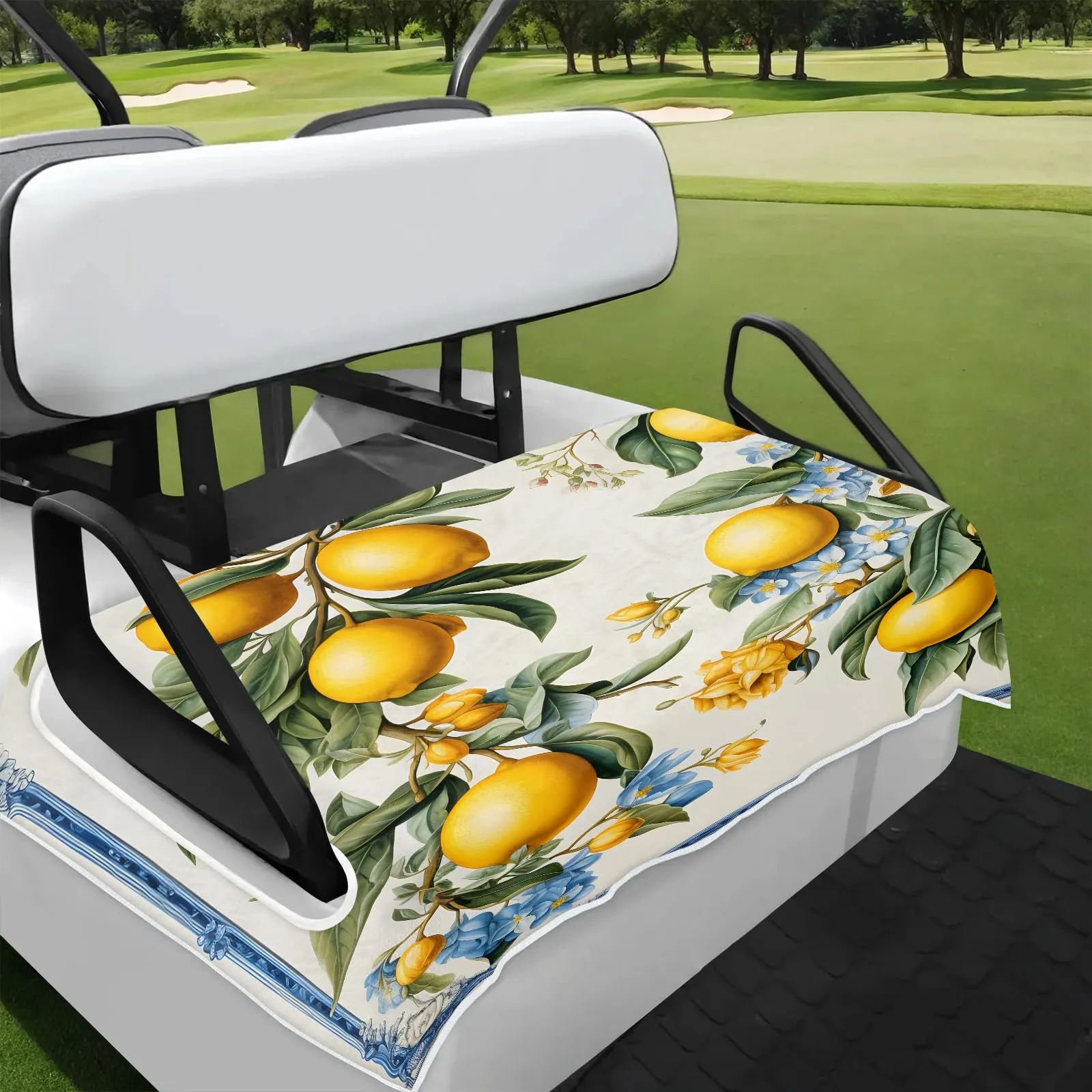 Tiveruda Lemon Golf Cart Seat Cover for Double Seats
