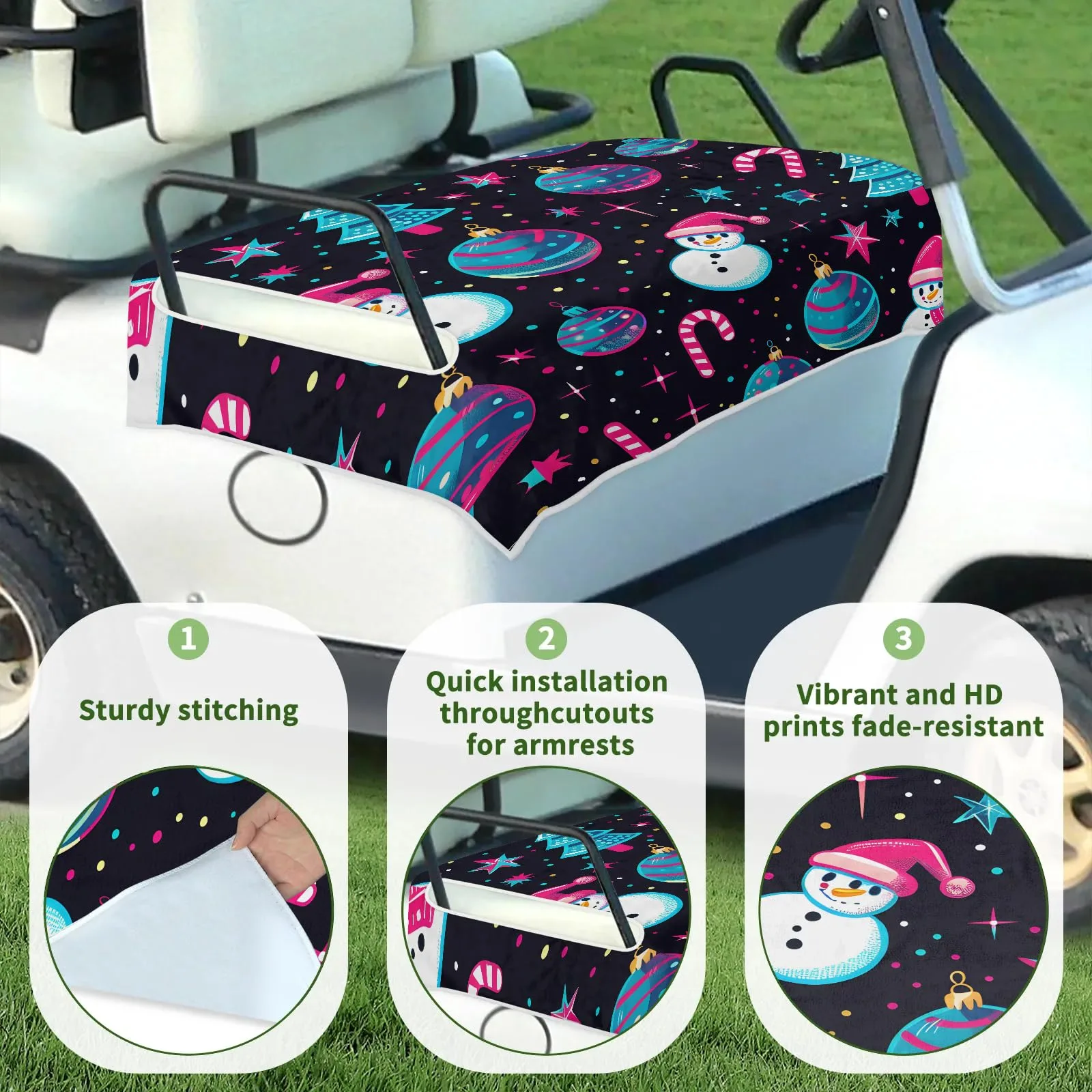 Tiveruda Golf Cart Seat Cover for Double Seats image 3