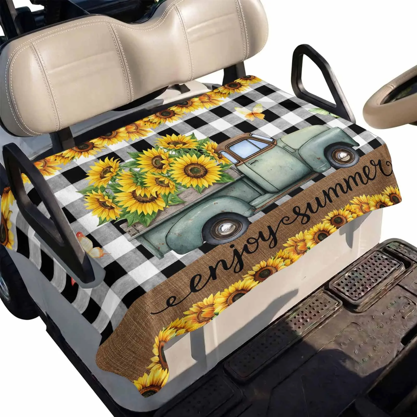 DecorLovee Golf Cart Seat Cover, 51 x 31-Inch Microfiber
