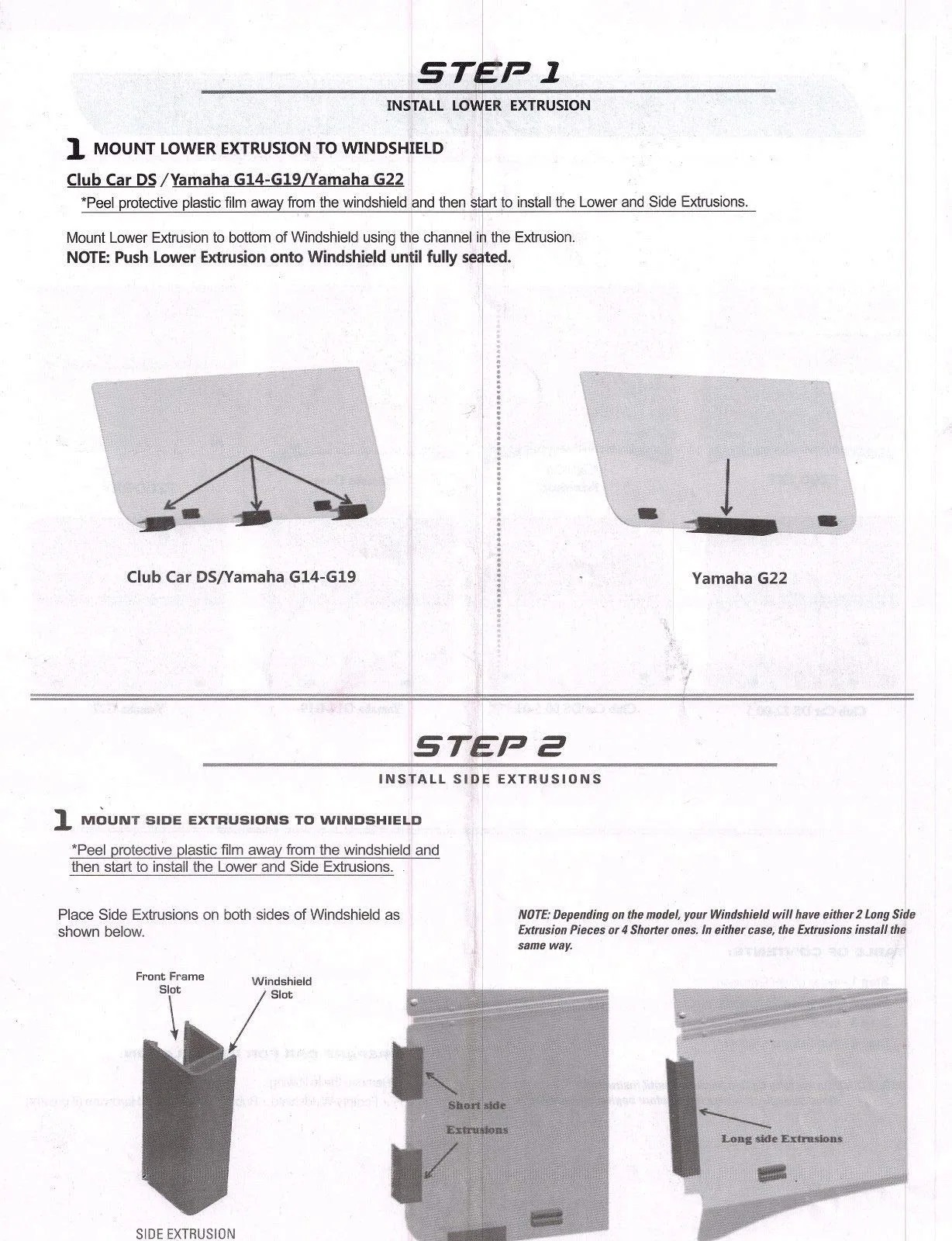 3G Tinted Folding Windshield for E-Z-GO TXT 1994-2013 image 3