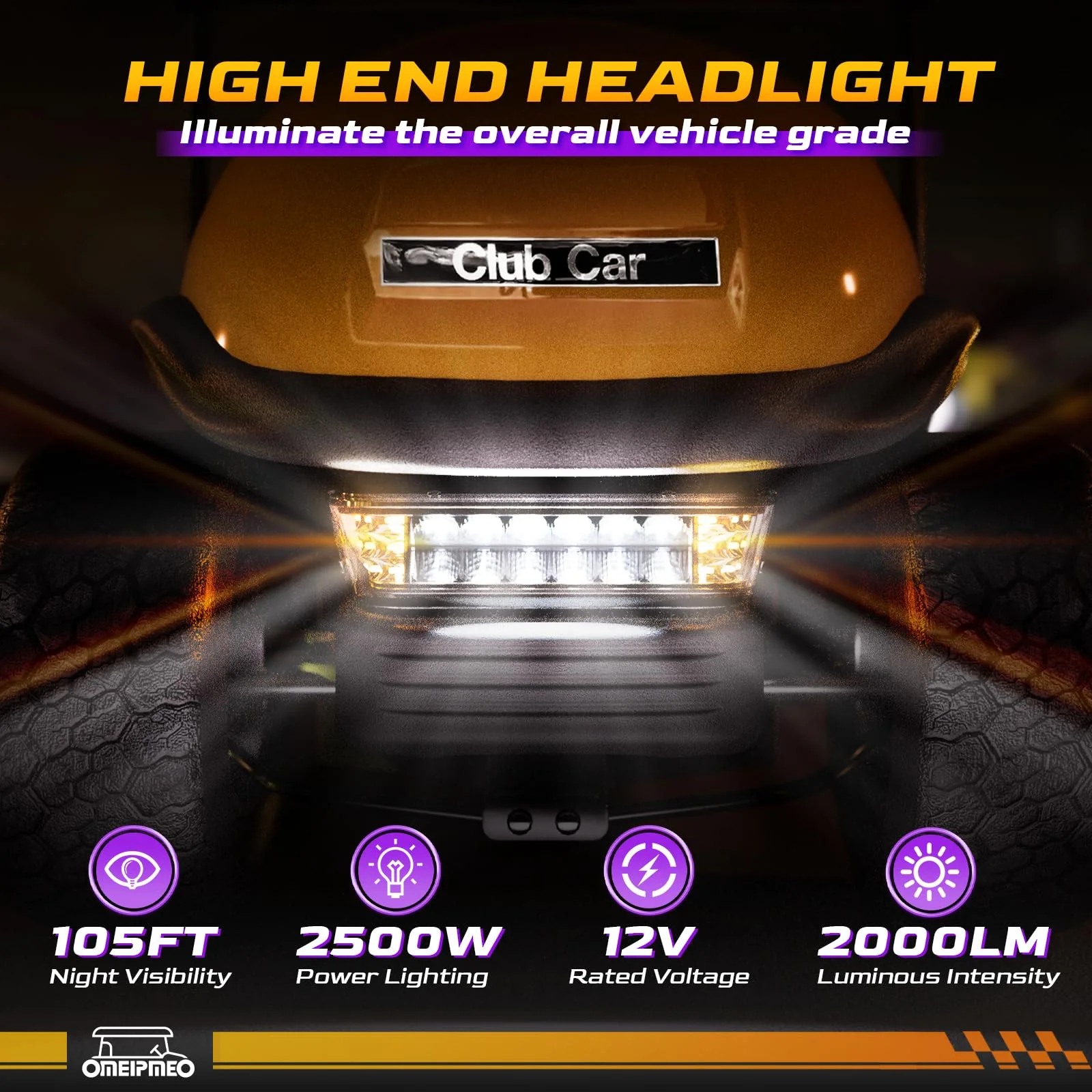 OMEIPMEO LED Headlight with Bumper for Club Car Precedent image 2