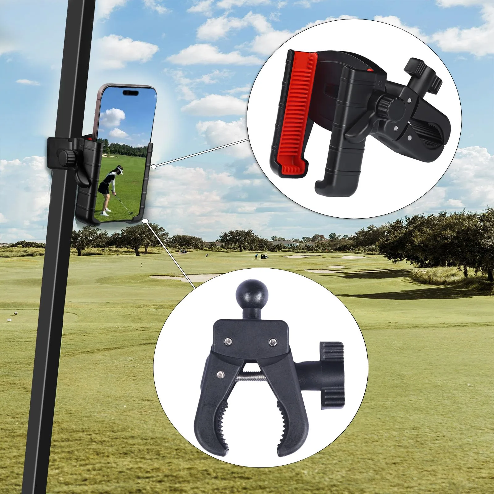 Generic Golf Cart Phone Holder with 360-Degree Rotation image 4
