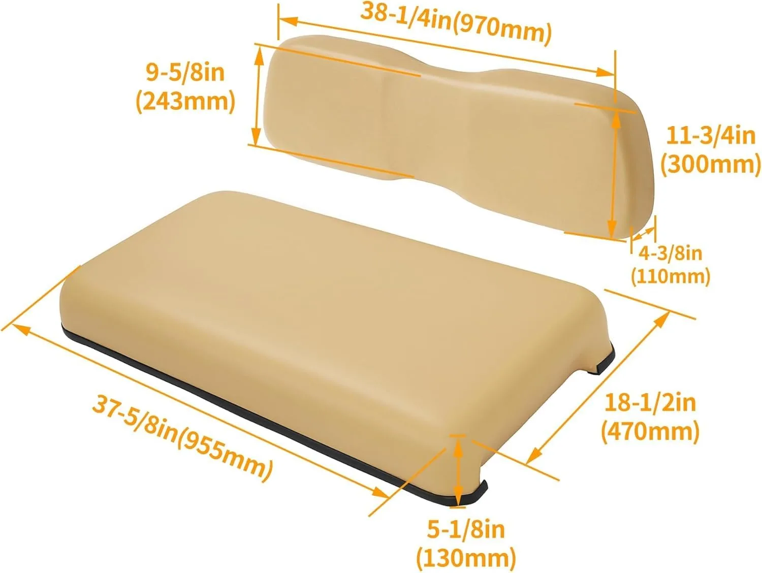 WUTIST GO-5040 Seat and Backrest for Club Car DS image 3