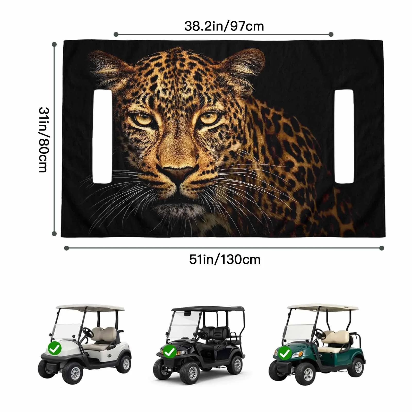 Trosturdspn Leopard Golf Cart Seat Cover, 51 x 31 in image 2