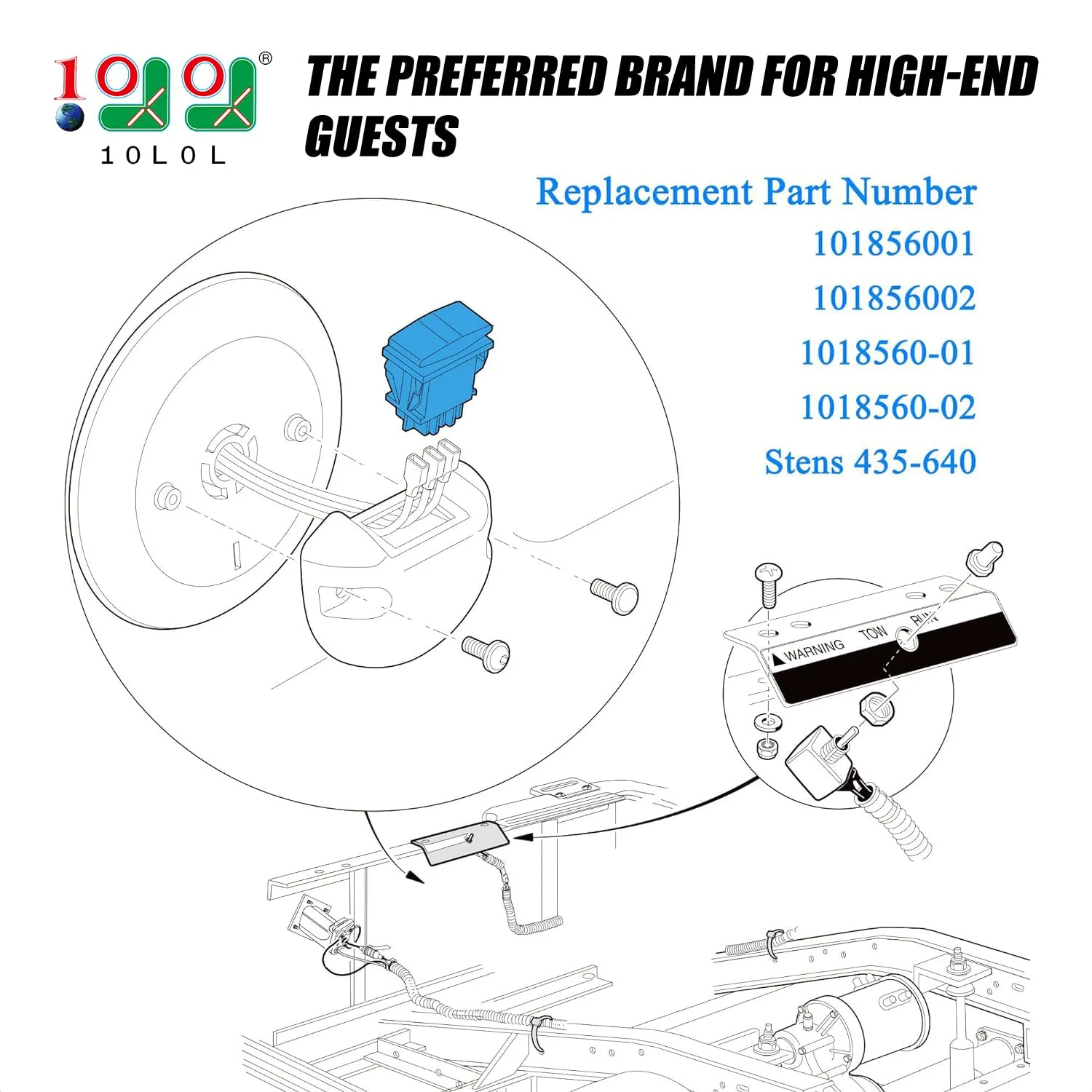 48V Forward Reverse Switch for Club Car DS and Precedent image 2