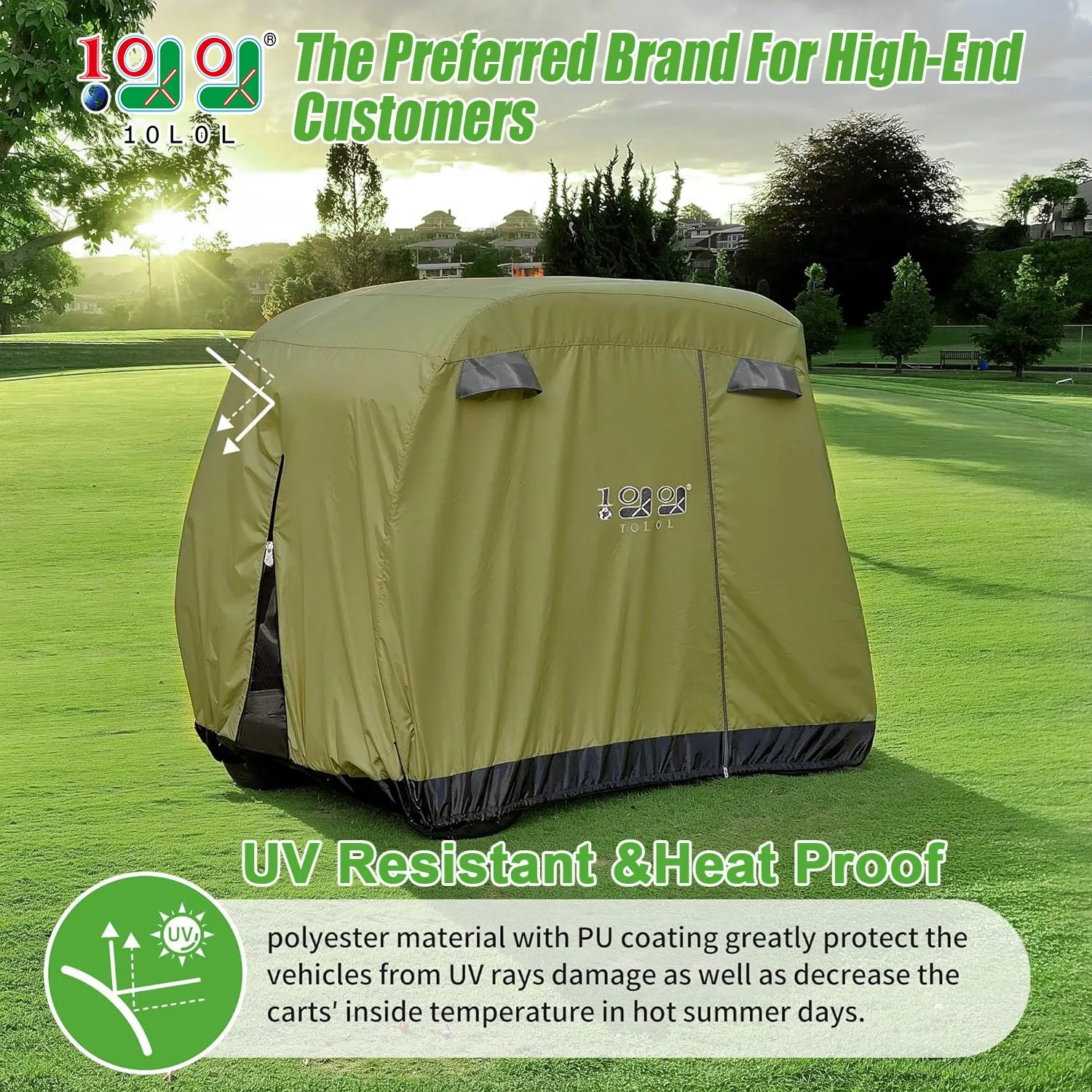 10L0L Universal Golf Cart Cover for EZGO, Club Car & Yamaha image 2