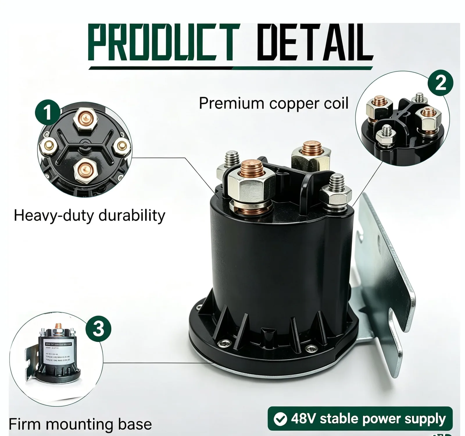 Dr.Acces 48V Solenoid for E-Z-GO TXT and MPT Carts image 2