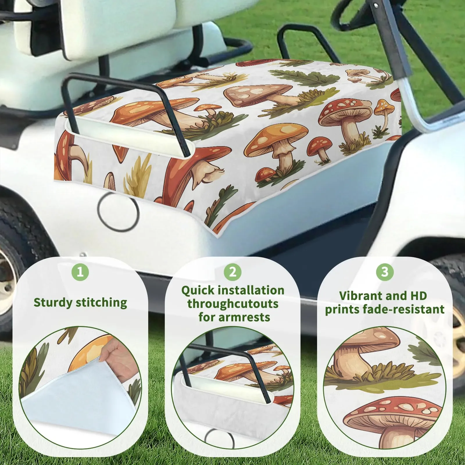 Tiveruda Golf Cart Seat Cover for Double Seats image 3
