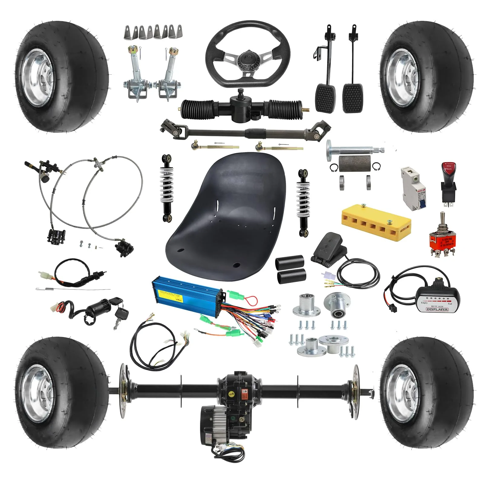 91.SCS 48V 1000W DIY Golf Cart Rear Axle Kit