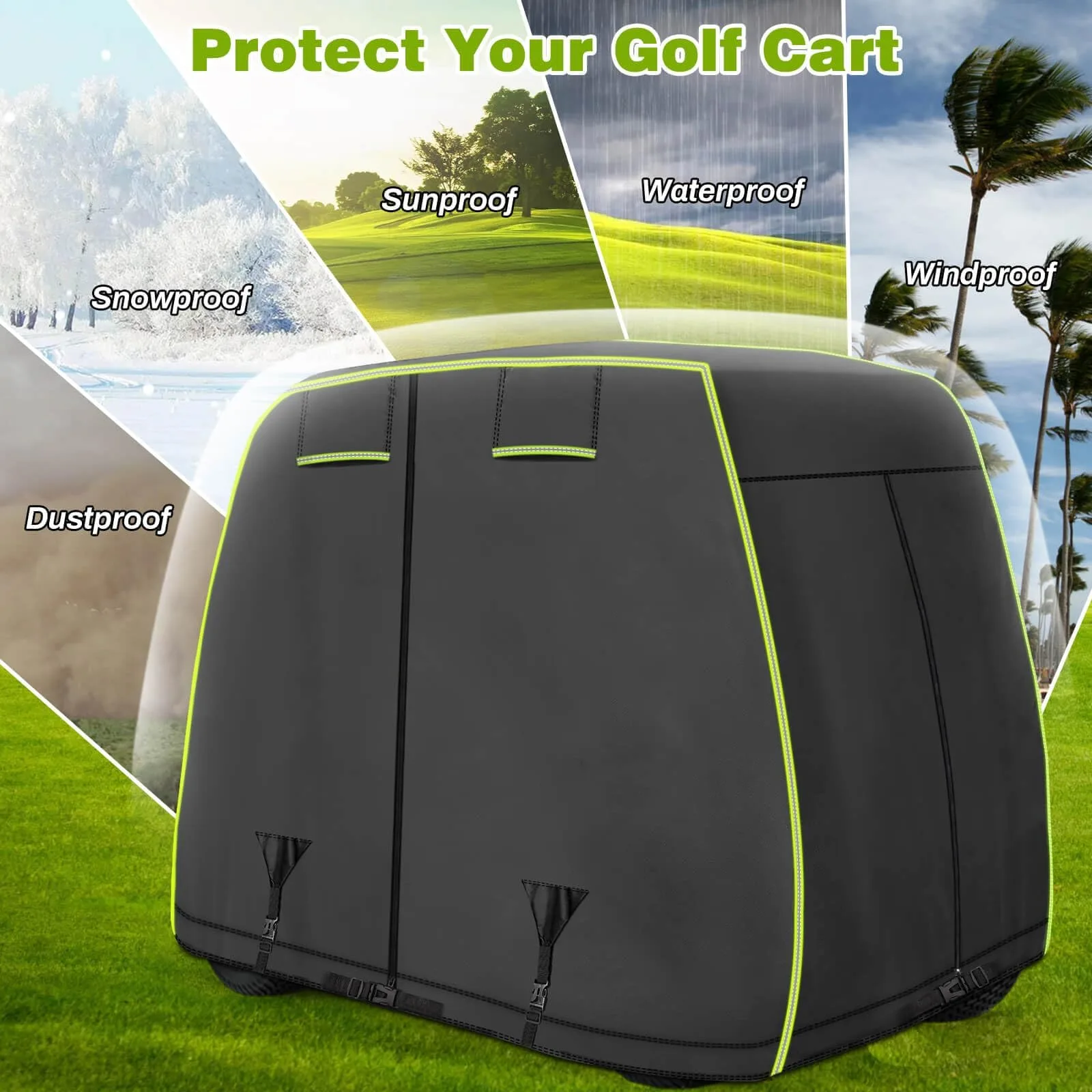 LEAPGOMAX Waterproof Golf Cart Cover for 2-4 Passengers image 3
