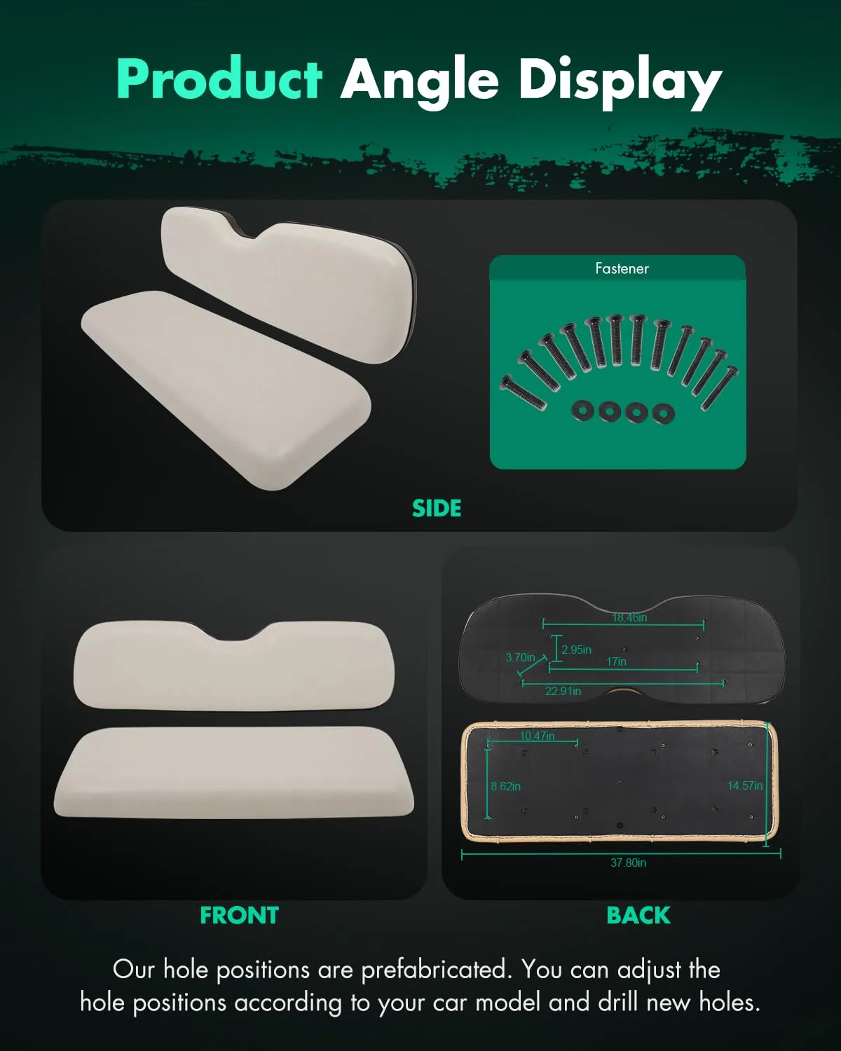 SCITOO Rear Flip Seat Cushions for E-Z-GO, Club Car & Yamaha image 3