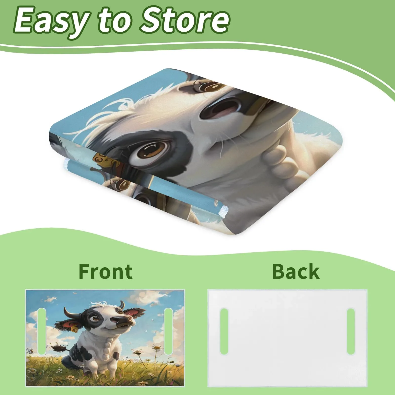 Tiveruda Cow Cartoon Golf Cart Seat Cover, 51 x 31 in image 4