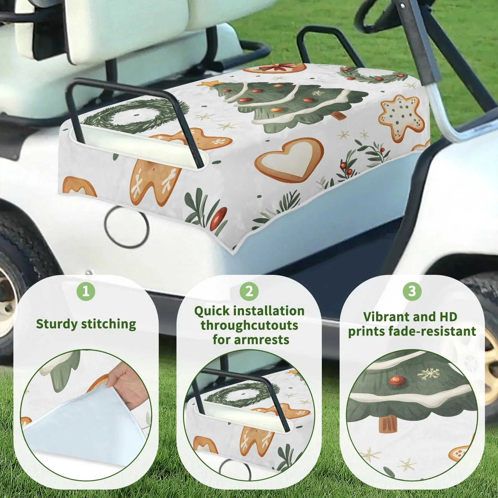 Tiveruda Golf Cart Seat Cover for Double Seats image 3