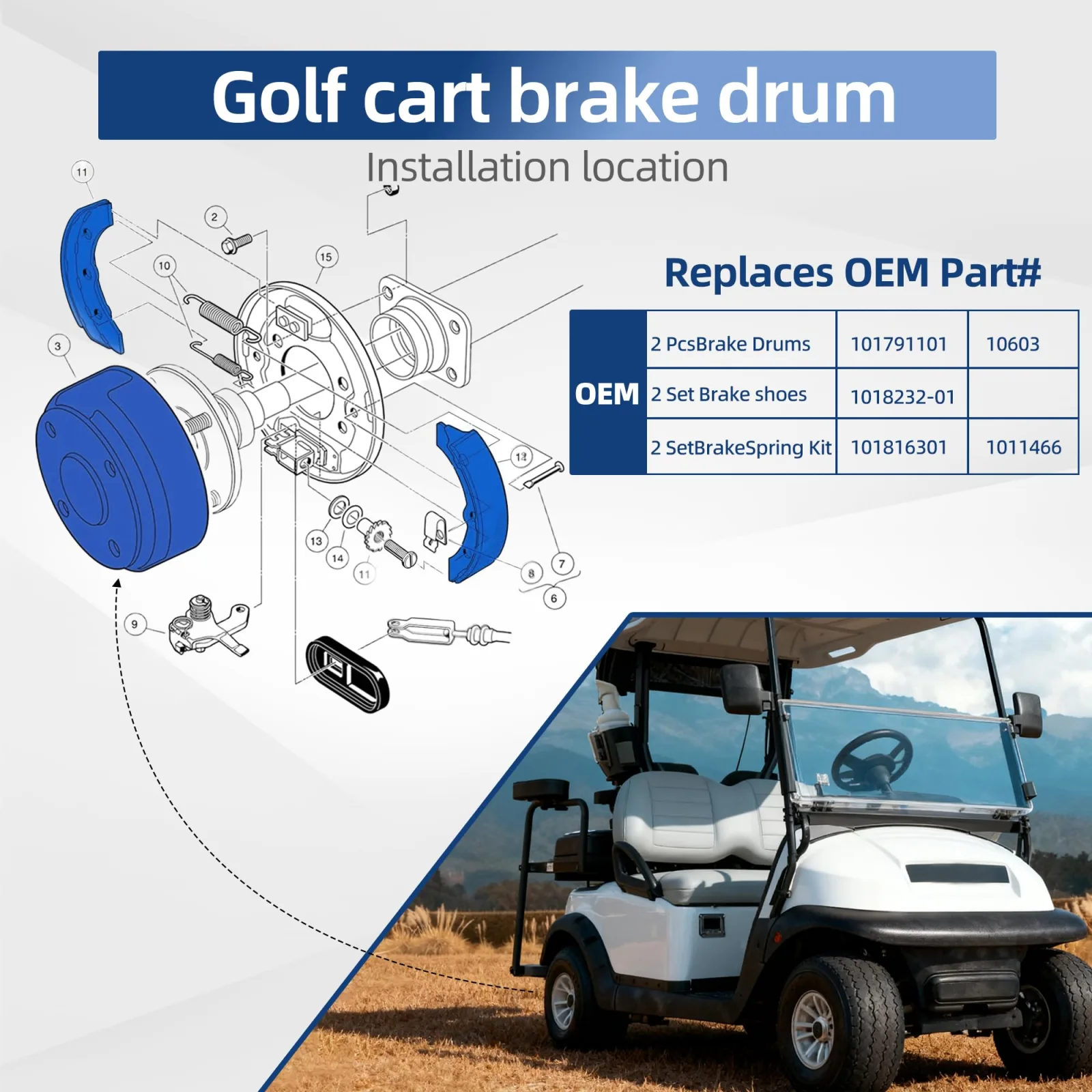 MIXOPOLY Brake Kit for Club Car DS and Precedent image 3