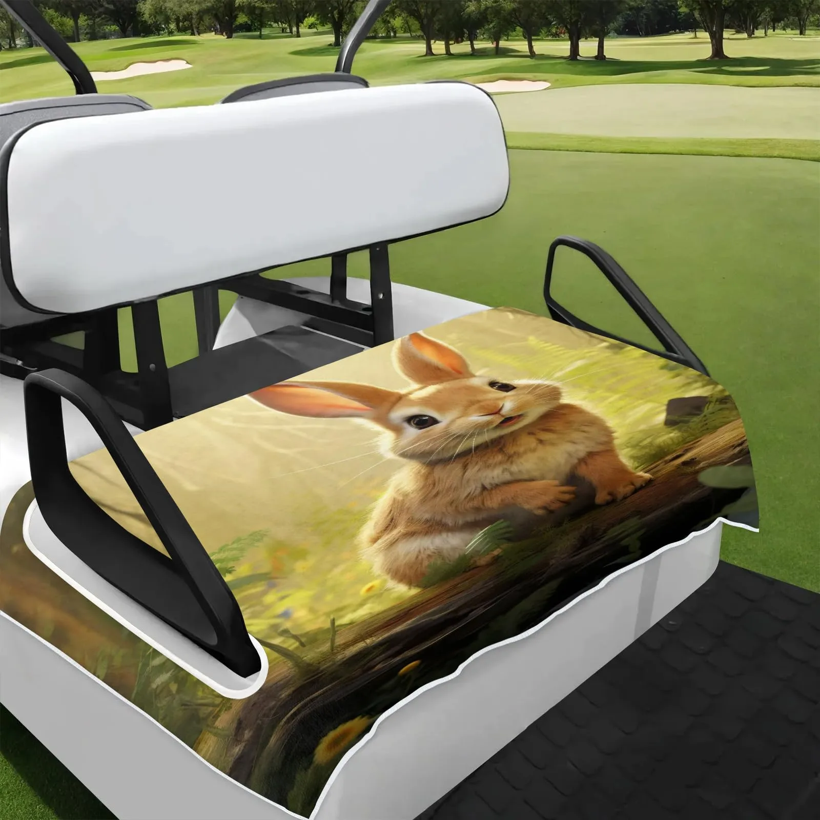 Tiveruda Bunny Forest Golf Cart Seat Cover, 51 x 31 in