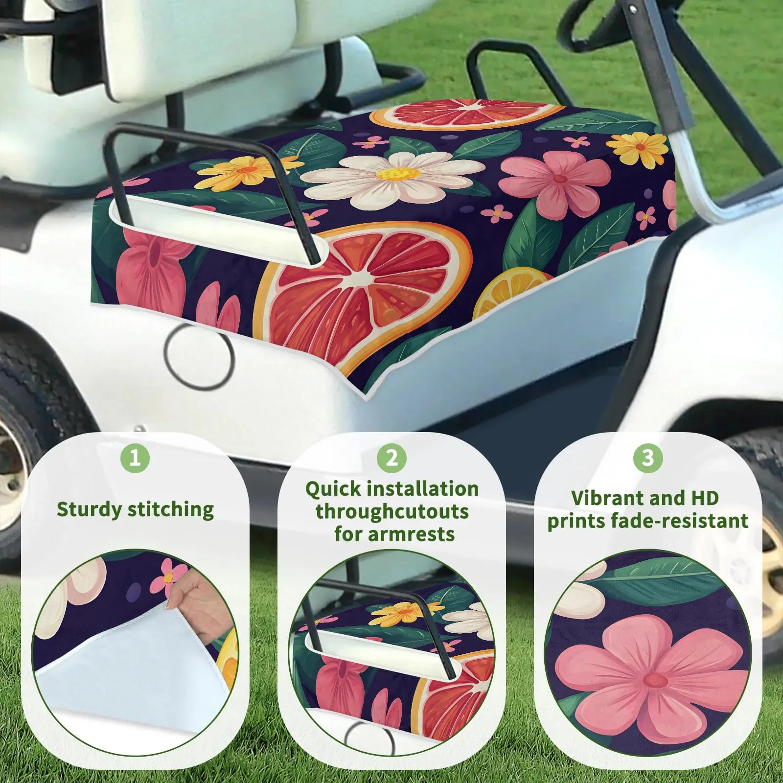 Tiveruda Golf Cart Seat Cover for Double Seats image 3