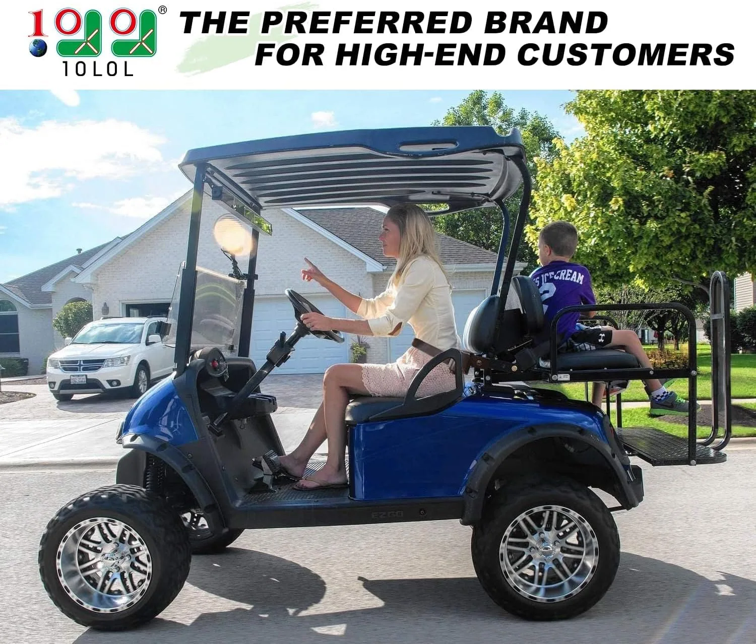10L0L Universal Retractable Golf Cart Seat Belt Kit with Bracket (4 Belts) image 2