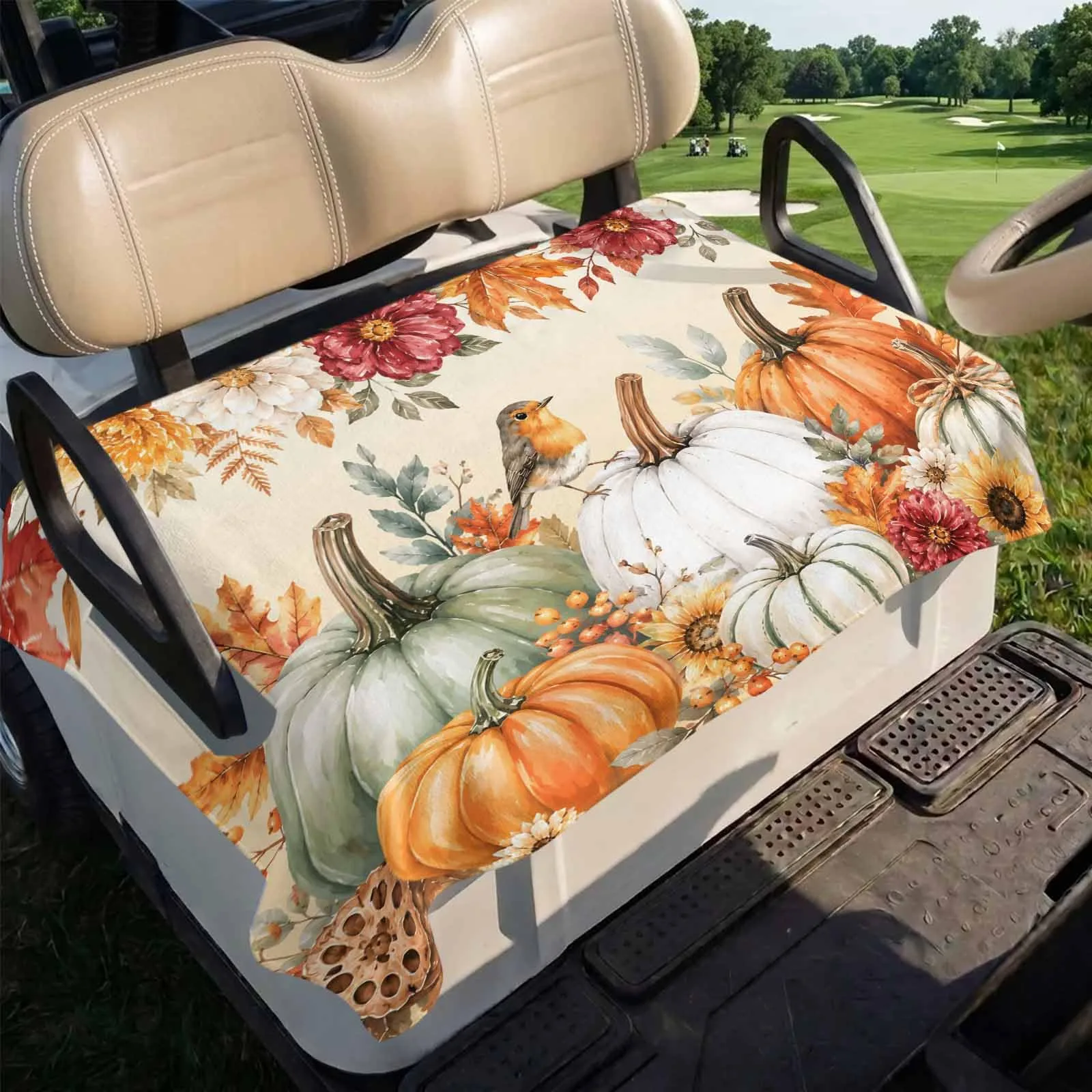 Trosturdspn Fall Pumpkins Golf Cart Seat Cover 51 x 31 in