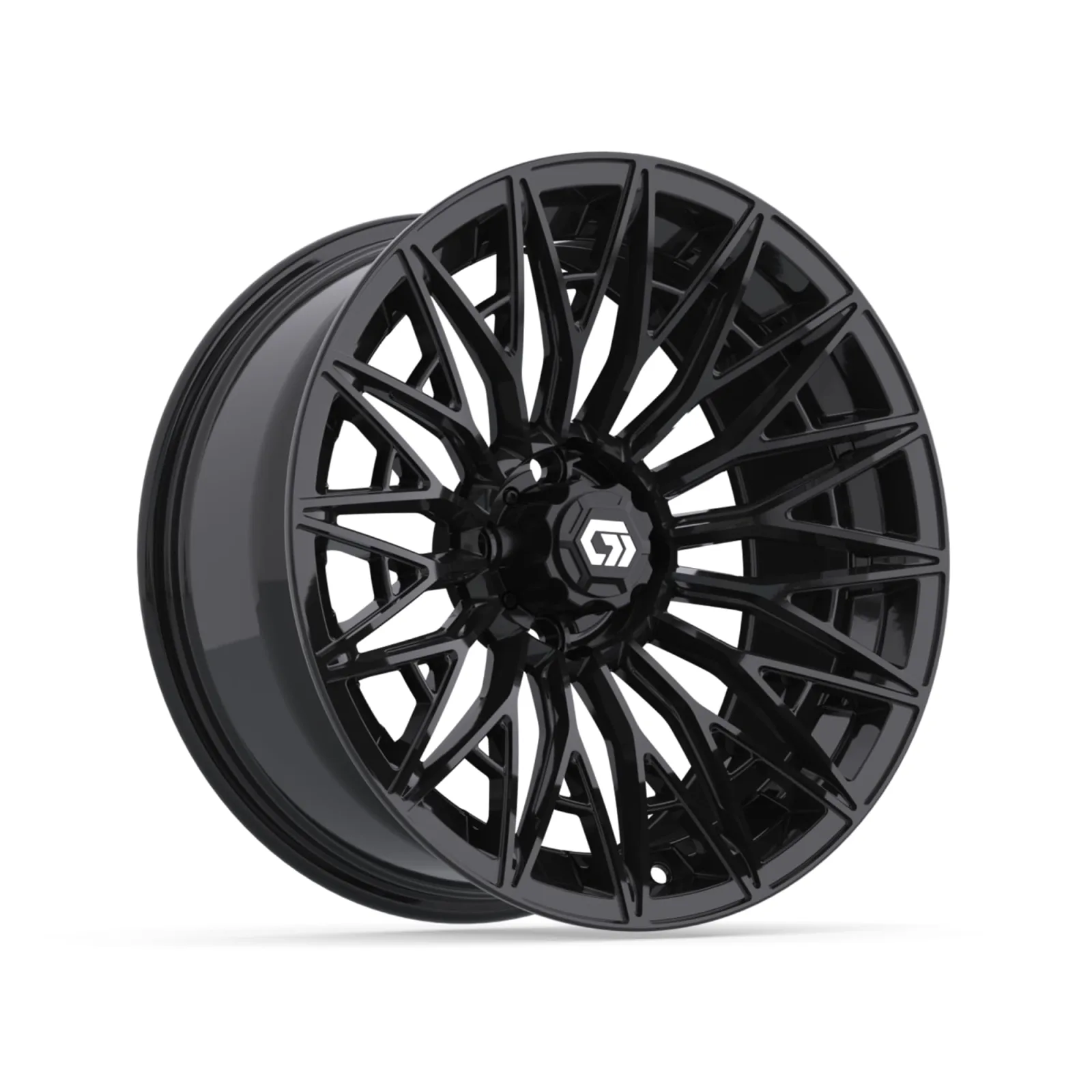 GTW Blur 16x7 Aluminum Golf Cart Wheel, Gloss Black (19-450)