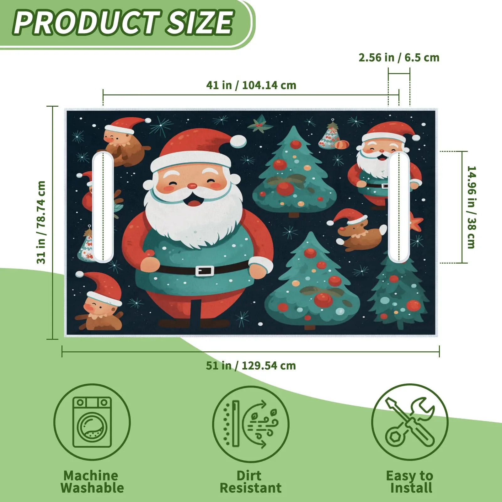 Tiveruda Santa Claus Golf Cart Seat Cover Blanket image 2