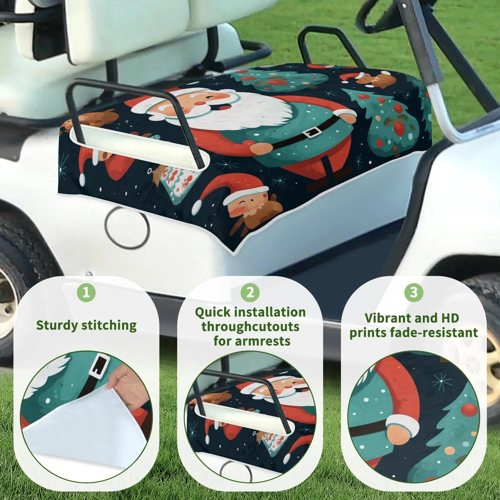 Tiveruda Santa Claus Golf Cart Seat Cover Blanket image 3