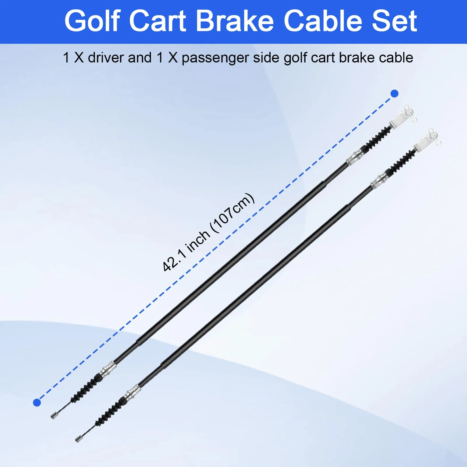 BZTT Brake Cable Set for Club Car DS 2000+ (Replaces 102022101, 1019907) image 2