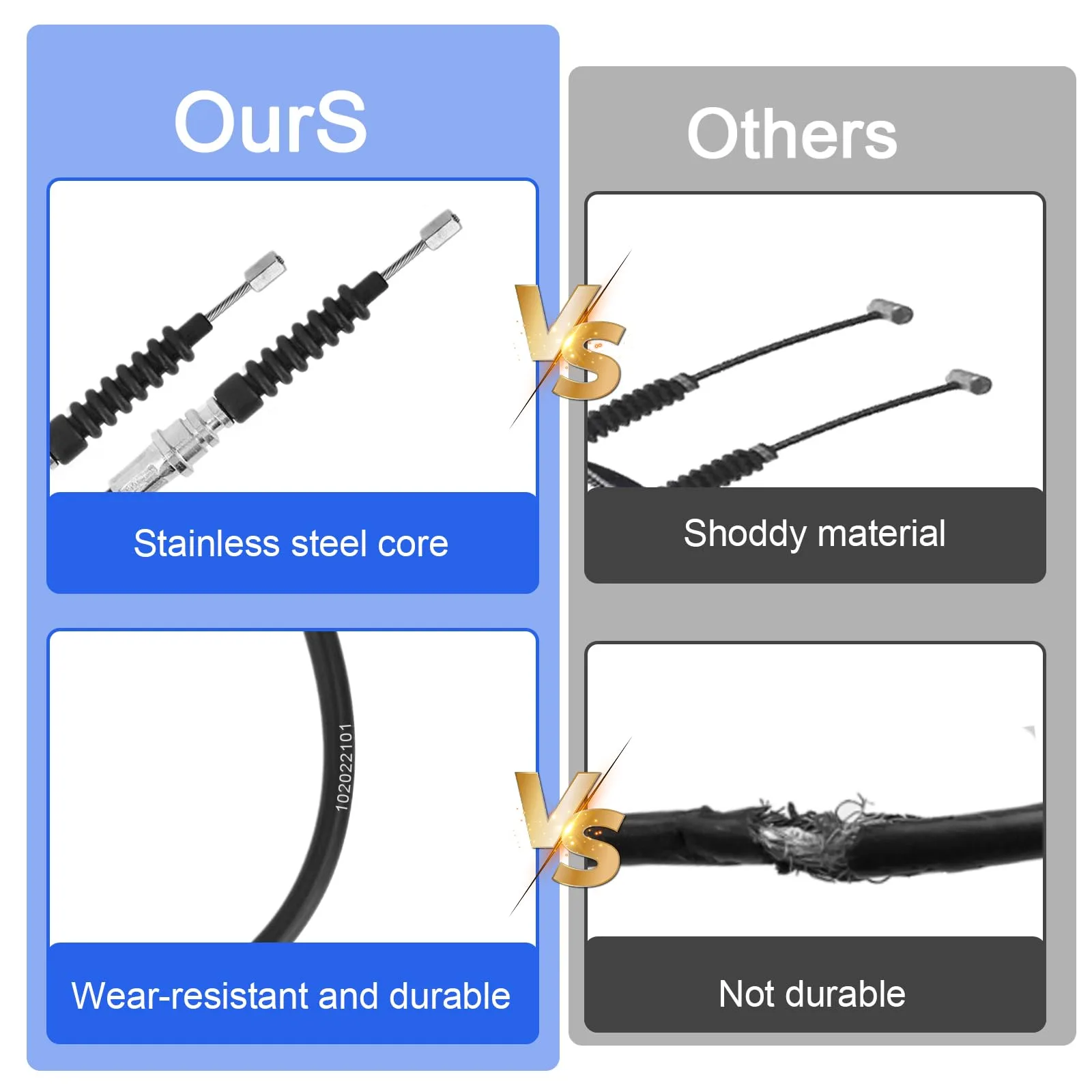 BZTT Brake Cable Set for Club Car DS 2000+ (Replaces 102022101, 1019907) image 4