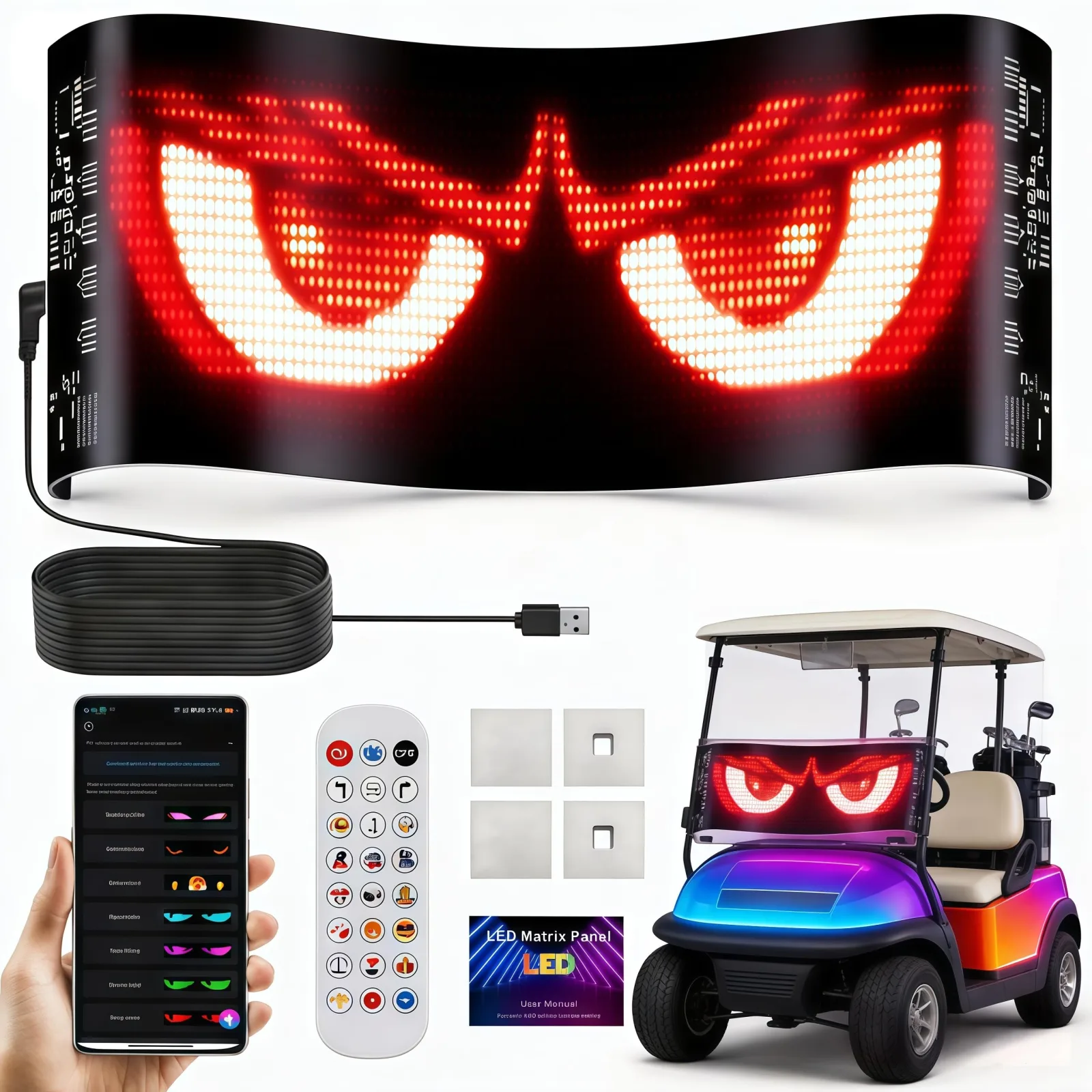 GENOUR AI Voice-Controlled Golf Cart LED Screen