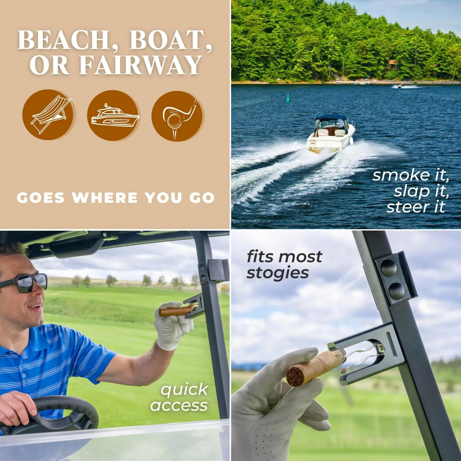 BIANTENIU Space-Gray Cigar Holder Clip for Golf Carts — NJUHGBMdsa-31186082 image 2