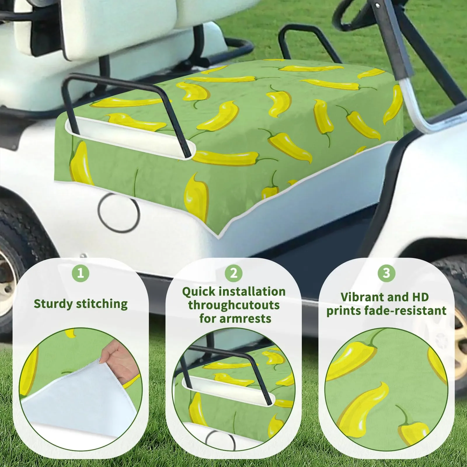 Tiveruda Golf Cart Seat Cover for Double Seats, 51 x 31 in image 3