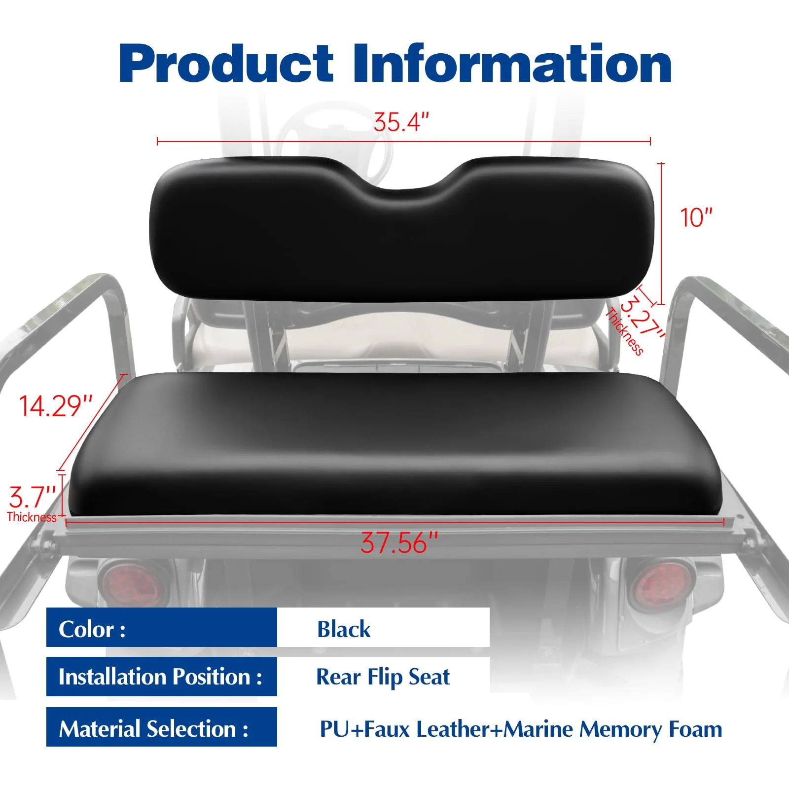 WEKANI Rear Golf Cart Seat for EZGO, Club Car & Yamaha image 3