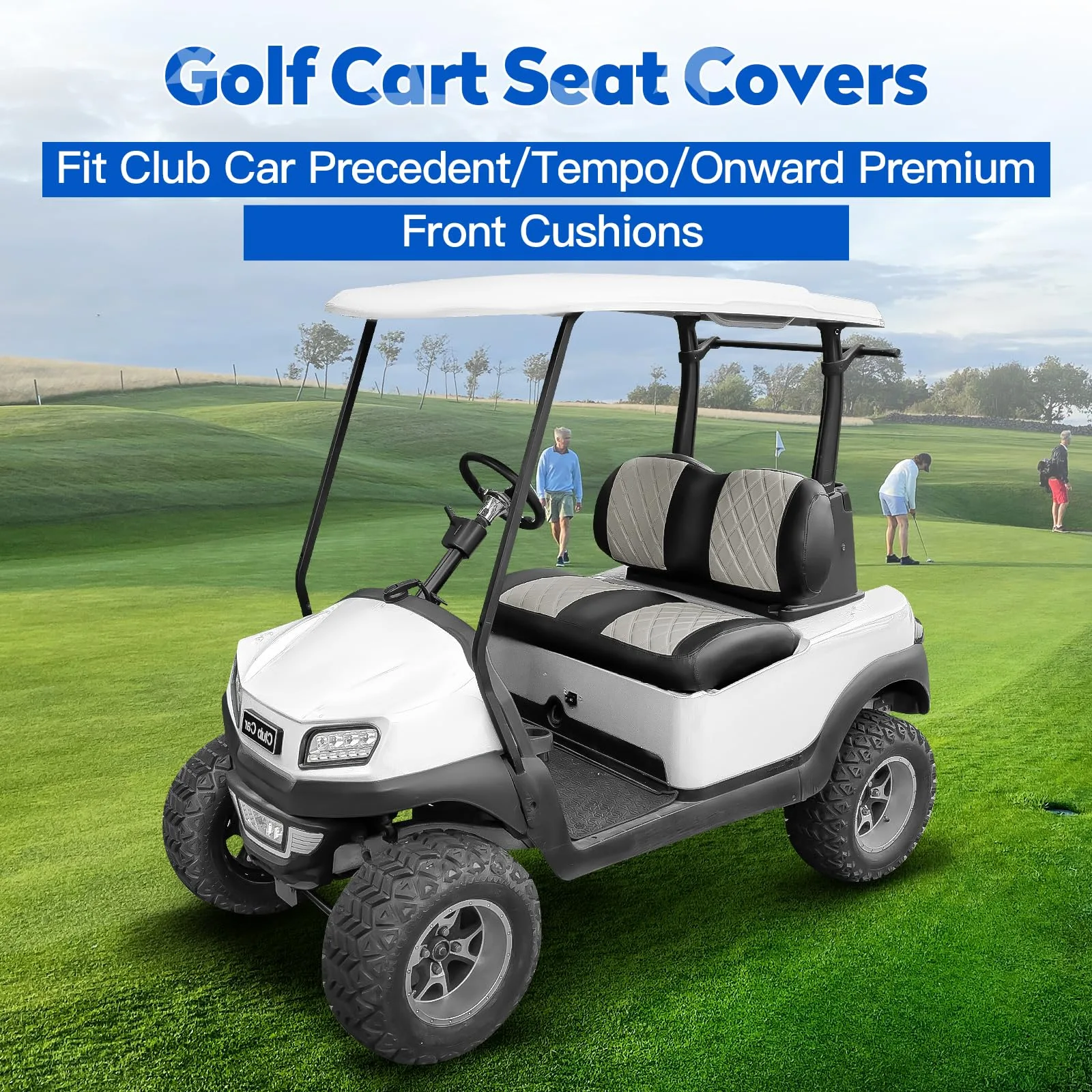 NOKINS NKS-P-P-kit Diamond Vinyl Front Seat Covers for Club Car image 2