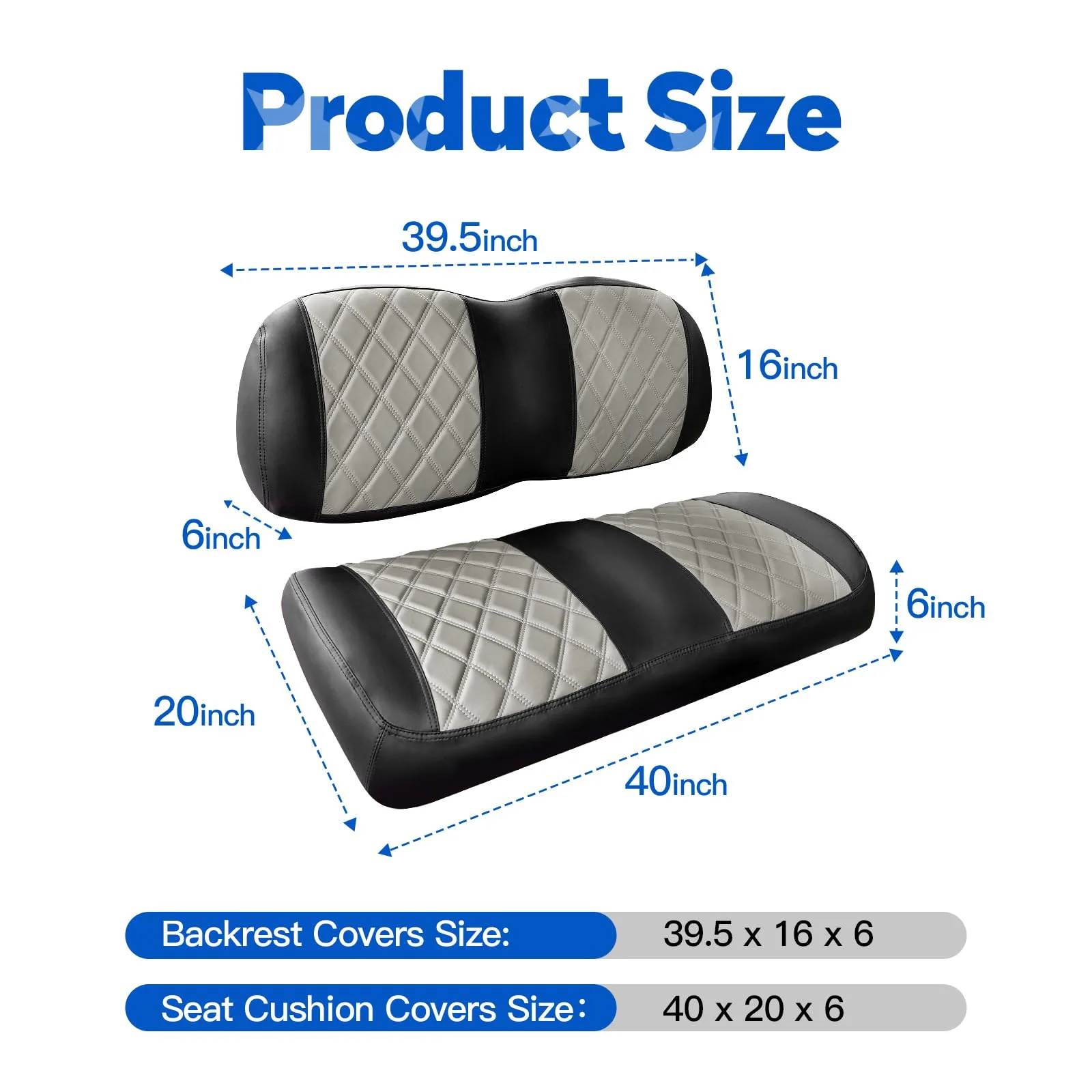 NOKINS NKS-P-P-kit Diamond Vinyl Front Seat Covers for Club Car image 3