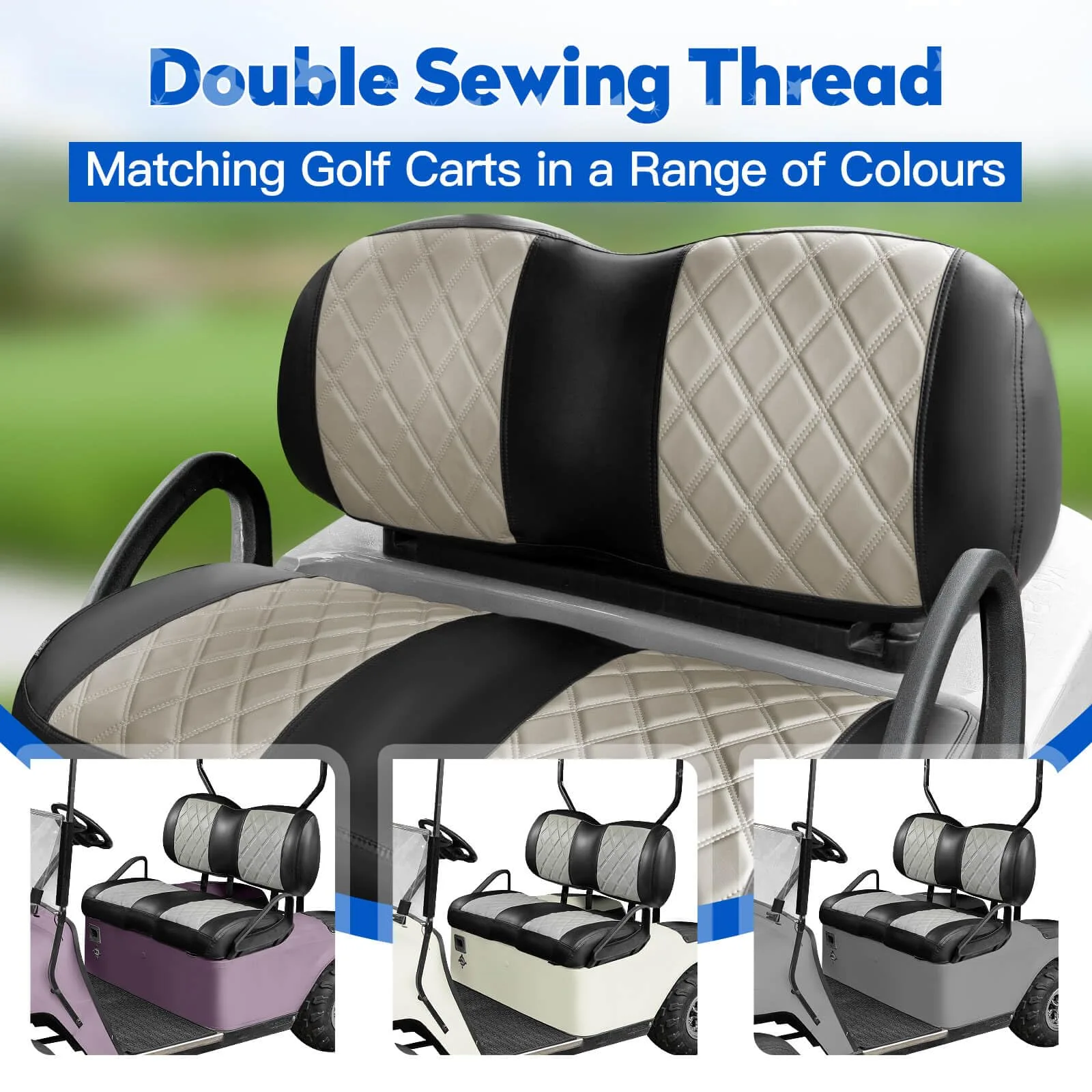NOKINS NKS-P-P-kit Diamond Vinyl Front Seat Covers for Club Car image 4