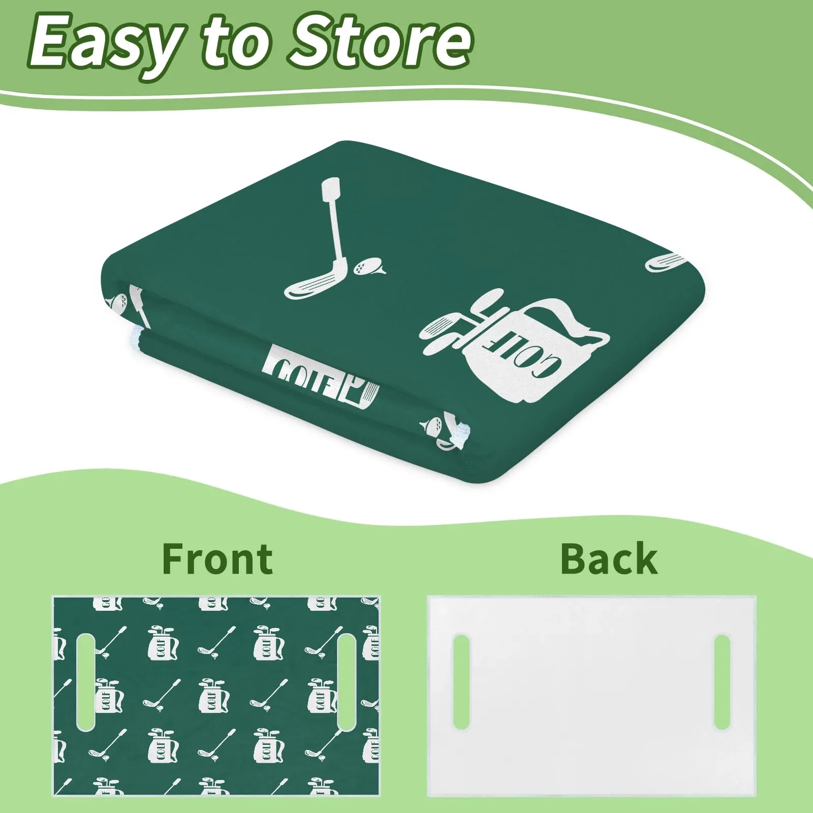 Tiveruda Green Golf Cart Seat Cover for Double Seats image 4
